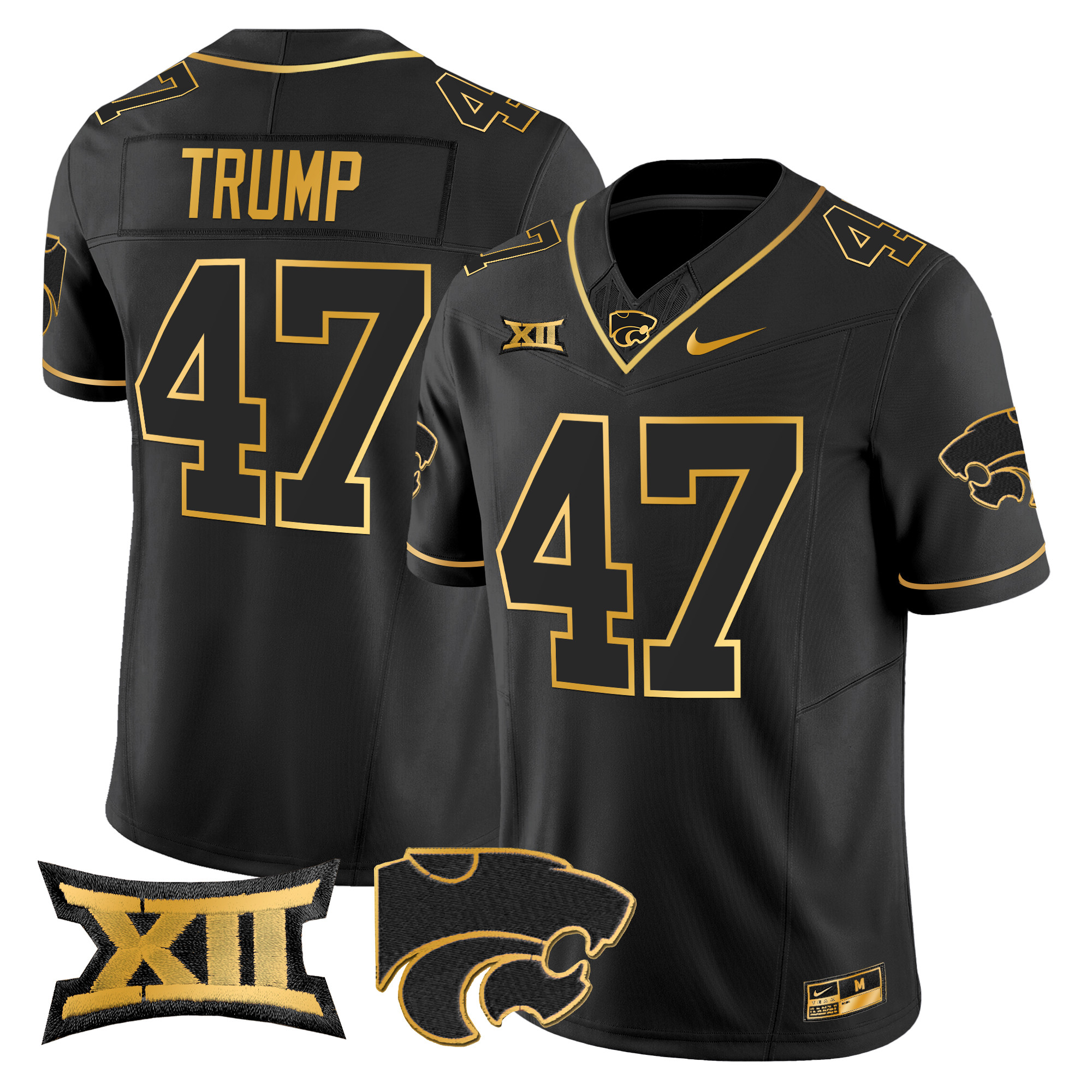 Men's Kansas State Wildcats 2024 Gold Vapor Limited Jersey - All Stitched