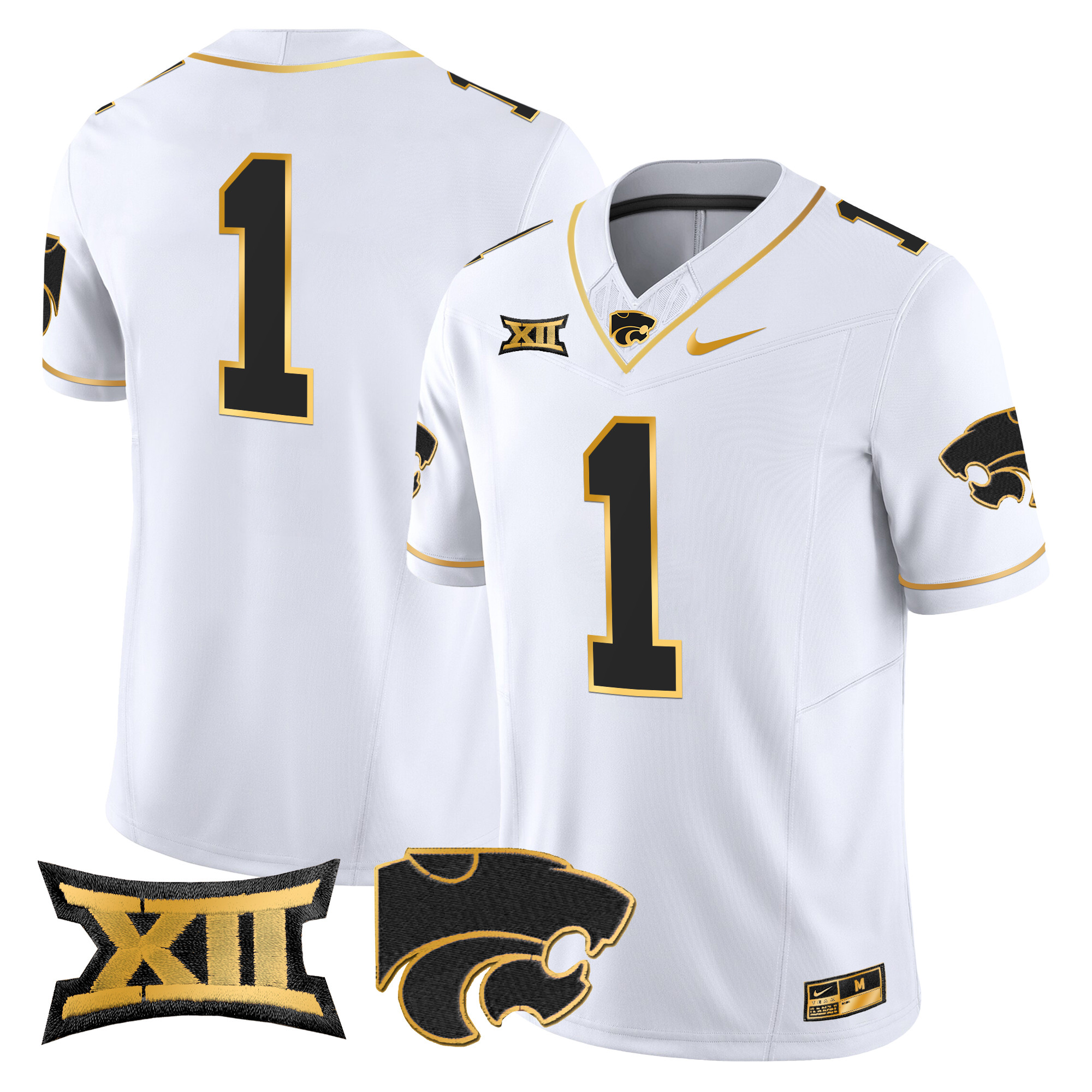 Men's Kansas State Wildcats 2024 Gold Vapor Limited Jersey - All Stitched