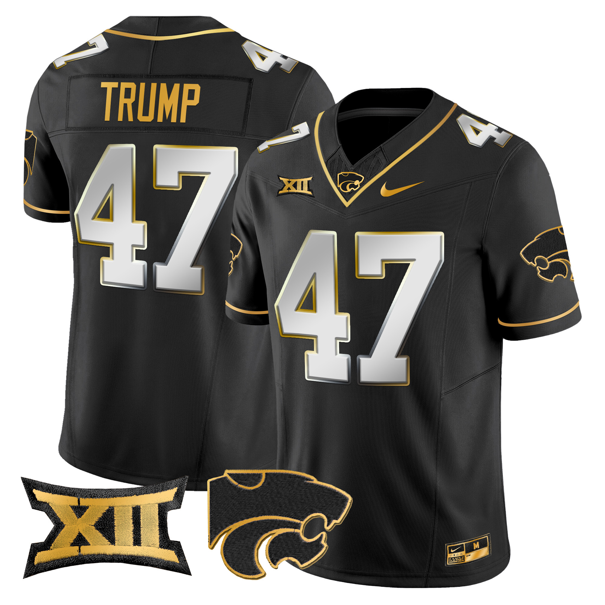 Men's Kansas State Wildcats 2024 Gold Vapor Limited Jersey - All Stitched