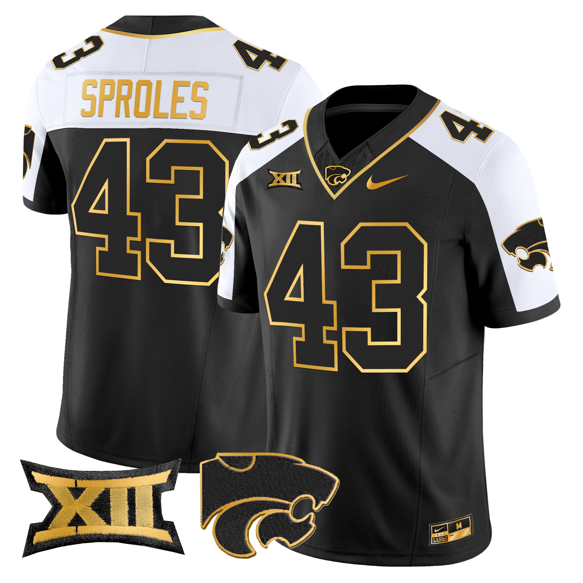 Men's Kansas State Wildcats 2024 Gold Vapor Limited Jersey - All Stitched
