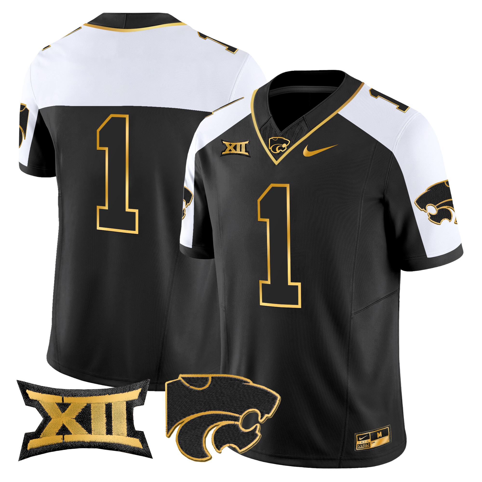 Men's Kansas State Wildcats 2024 Gold Vapor Limited Jersey - All Stitched