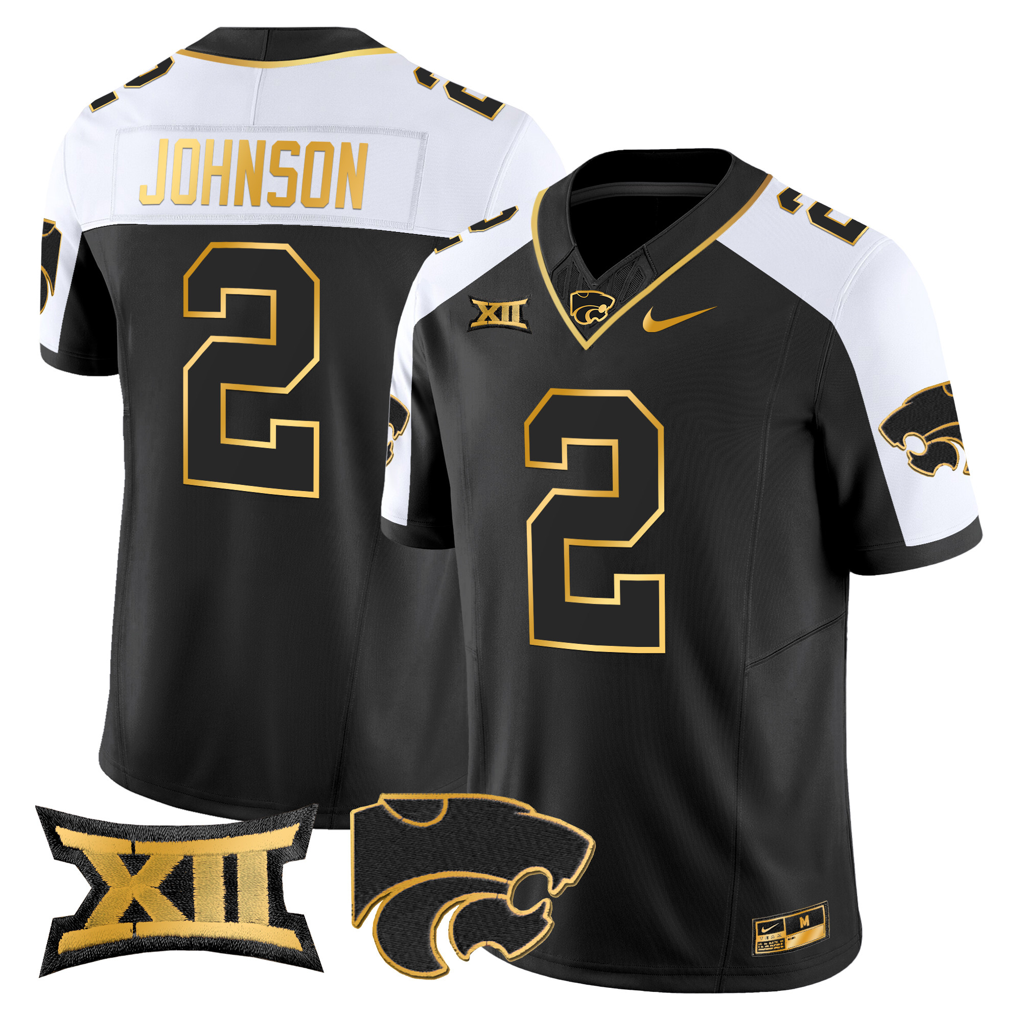 Men's Kansas State Wildcats 2024 Gold Vapor Limited Jersey - All Stitched