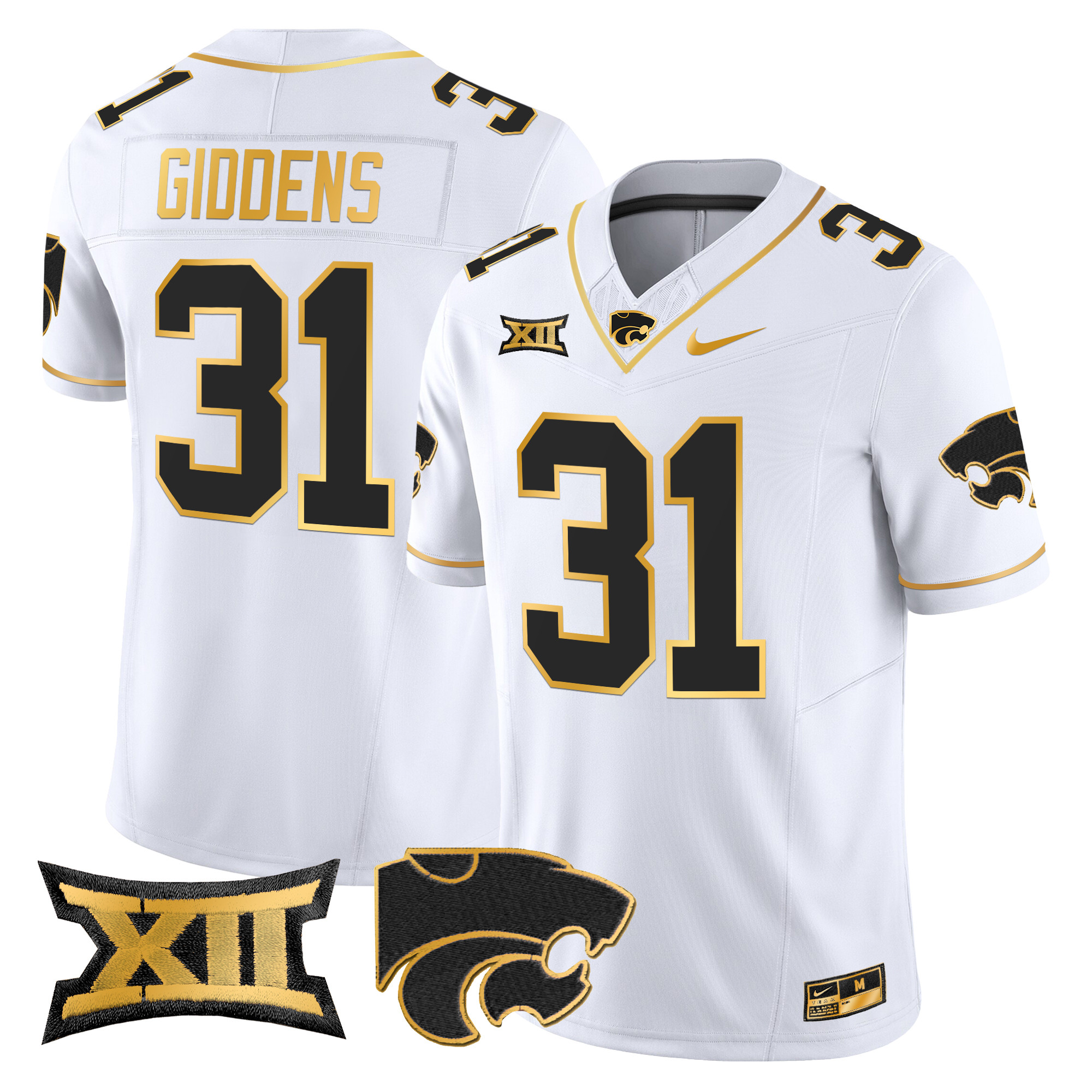 Men's Kansas State Wildcats 2024 Gold Vapor Limited Jersey - All Stitched