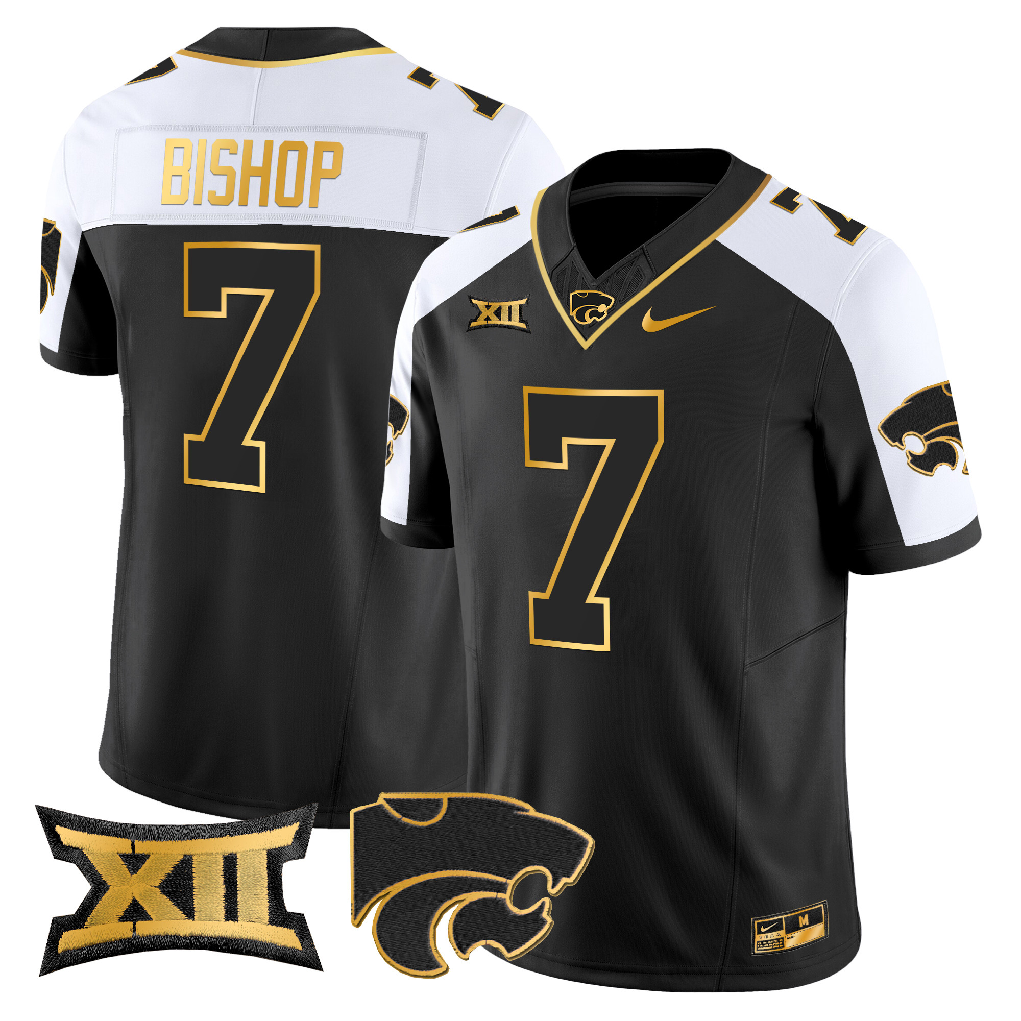 Men's Kansas State Wildcats 2024 Gold Vapor Limited Jersey - All Stitched