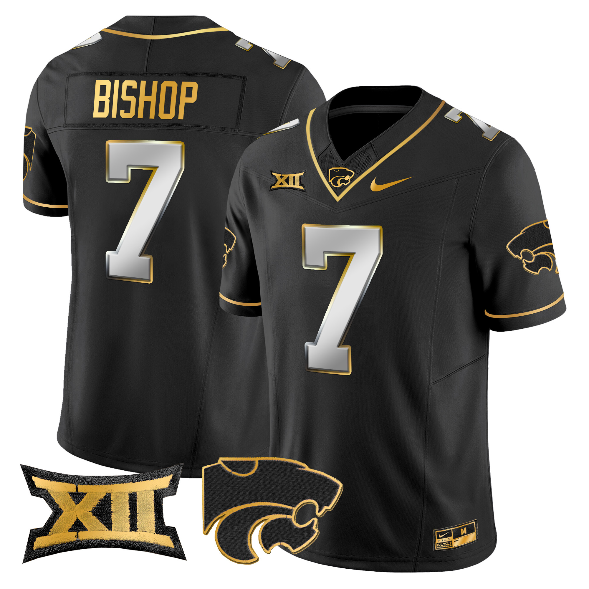 Men's Kansas State Wildcats 2024 Gold Vapor Limited Jersey - All Stitched