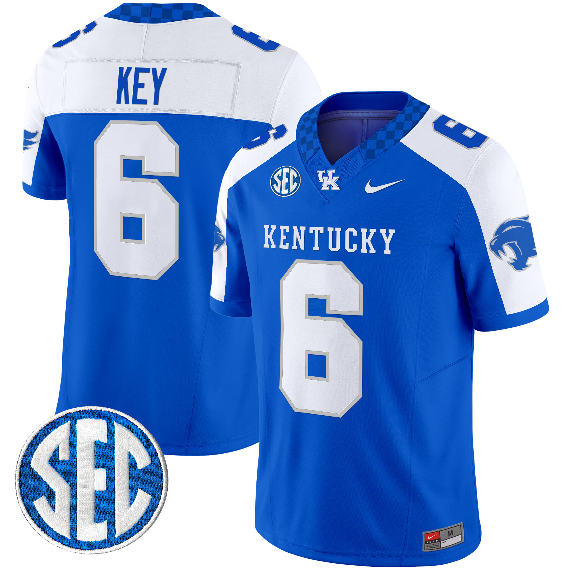 Men's Kentucky Wildcats 2024 Checkerboard Vapor Limited Jersey - All Stitched