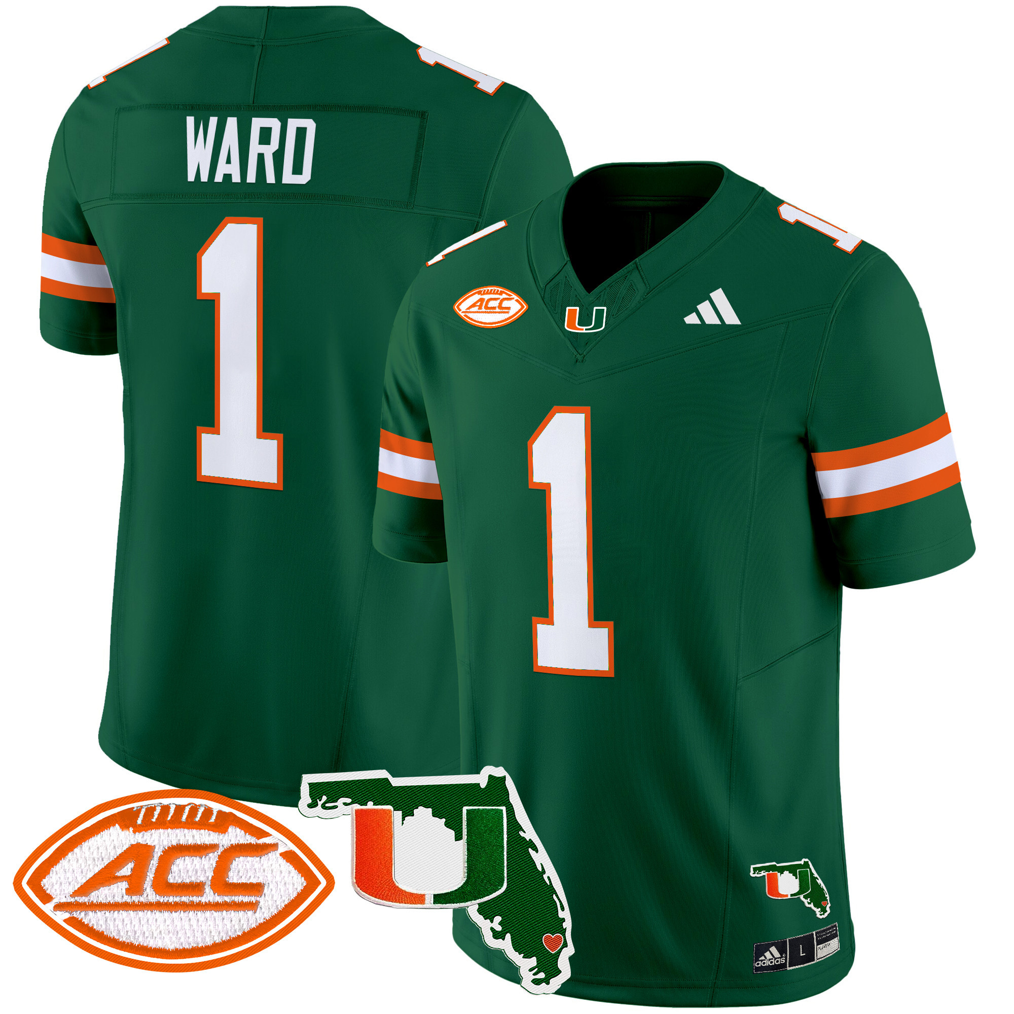 Men's Miami Hurricanes 2024 Florida Patch Vapor Limited Jersey - All Stitched
