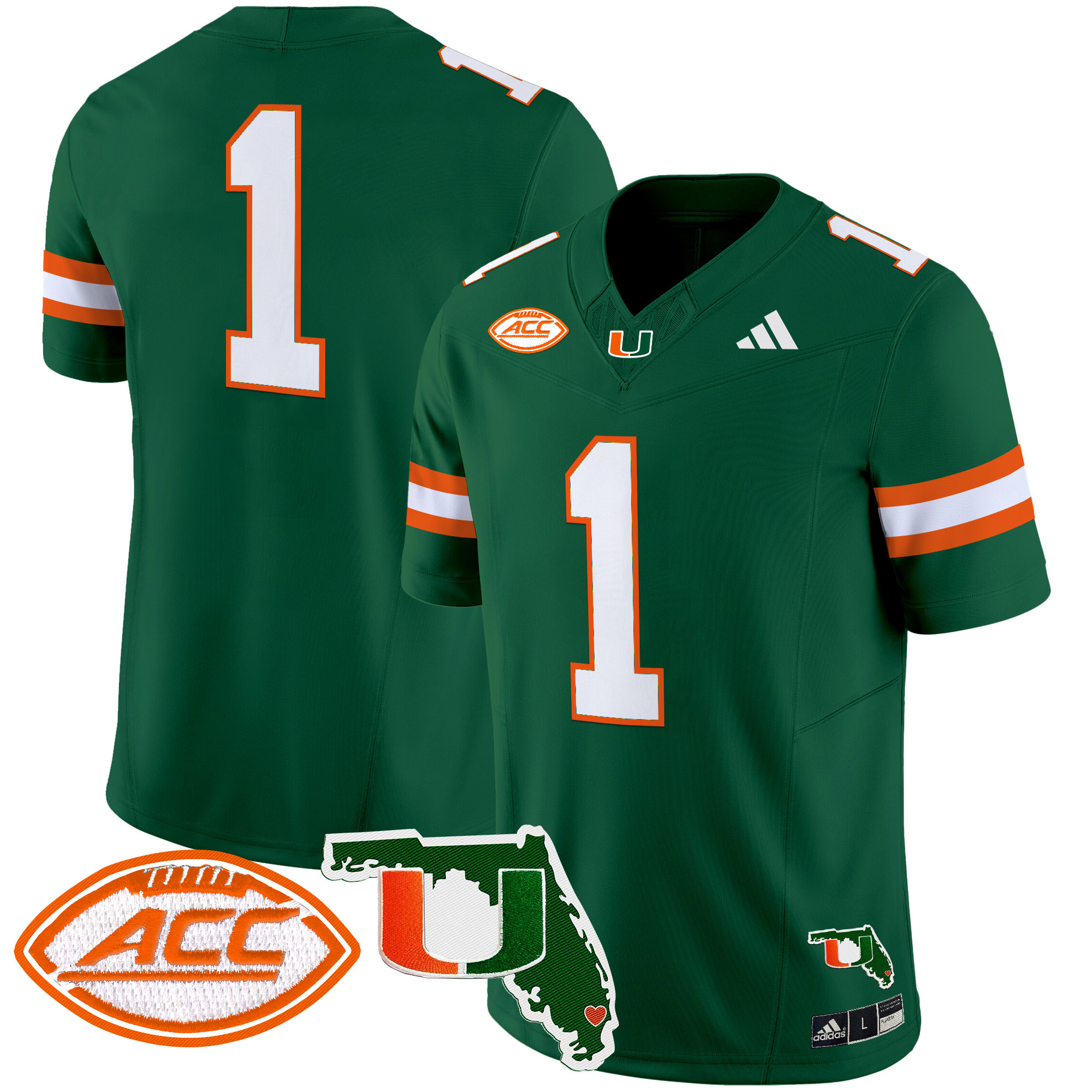 Men's Miami Hurricanes 2024 Florida Patch Vapor Limited Jersey - All Stitched