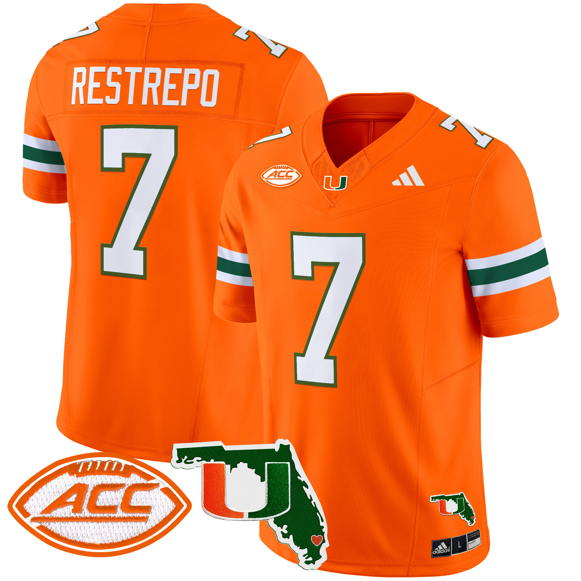 Men's Miami Hurricanes 2024 Florida Patch Vapor Limited Jersey - All Stitched