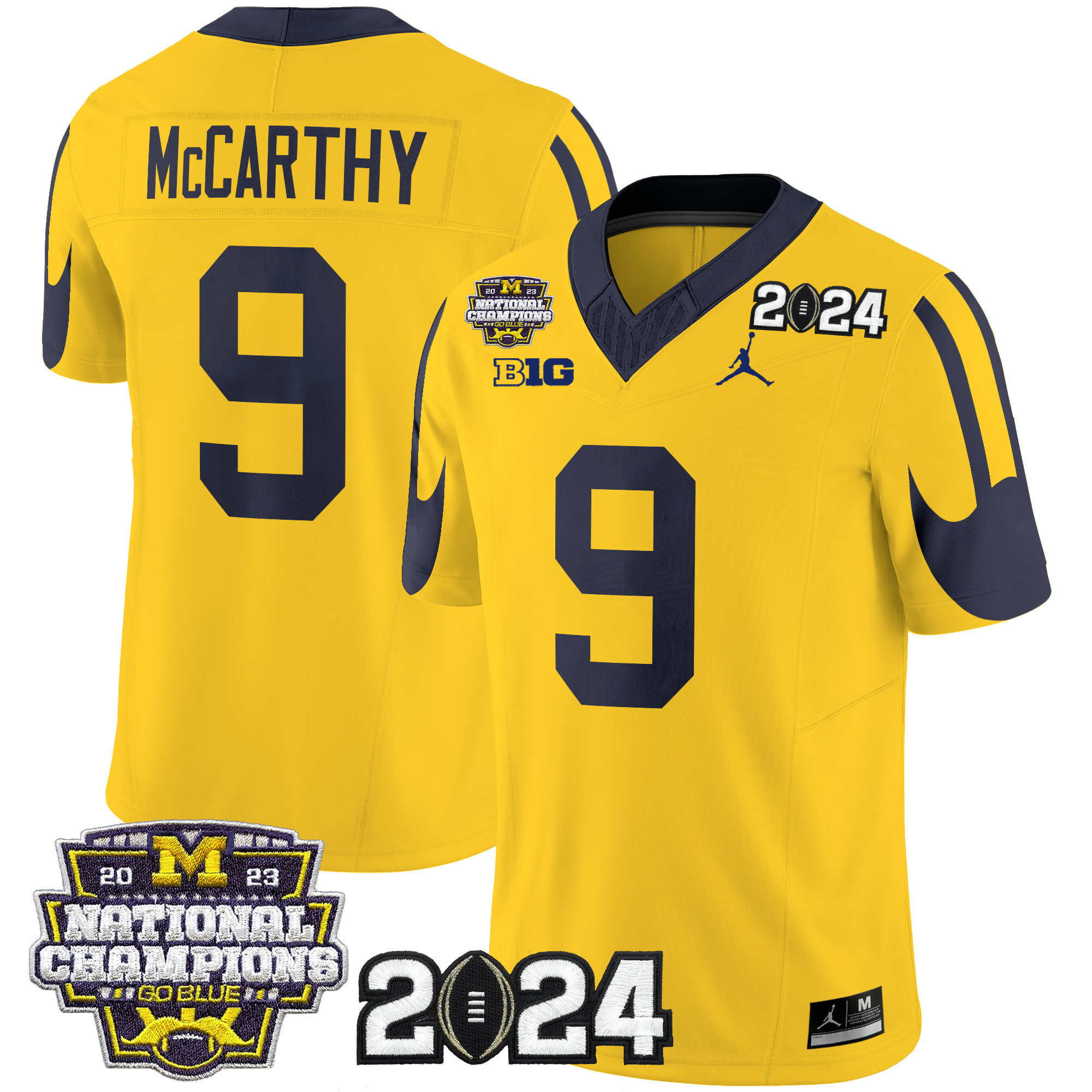 Men's Michigan Wolverines 2024 CFP & National Champions Patch Vapor Limited Jersey - All Stitched