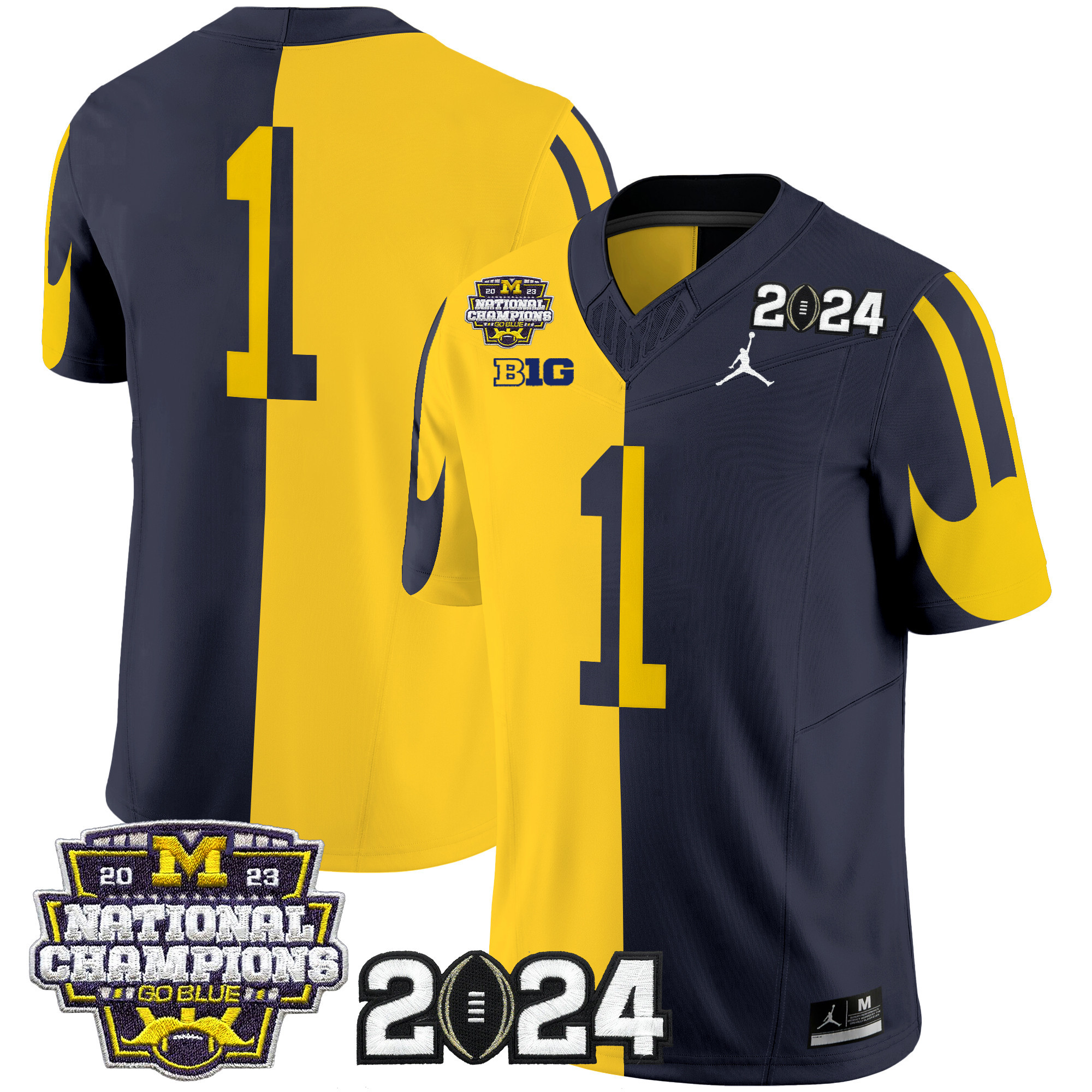 Men's Michigan Wolverines 2024 CFP & National Champions Patch Vapor Limited Jersey - All Stitched
