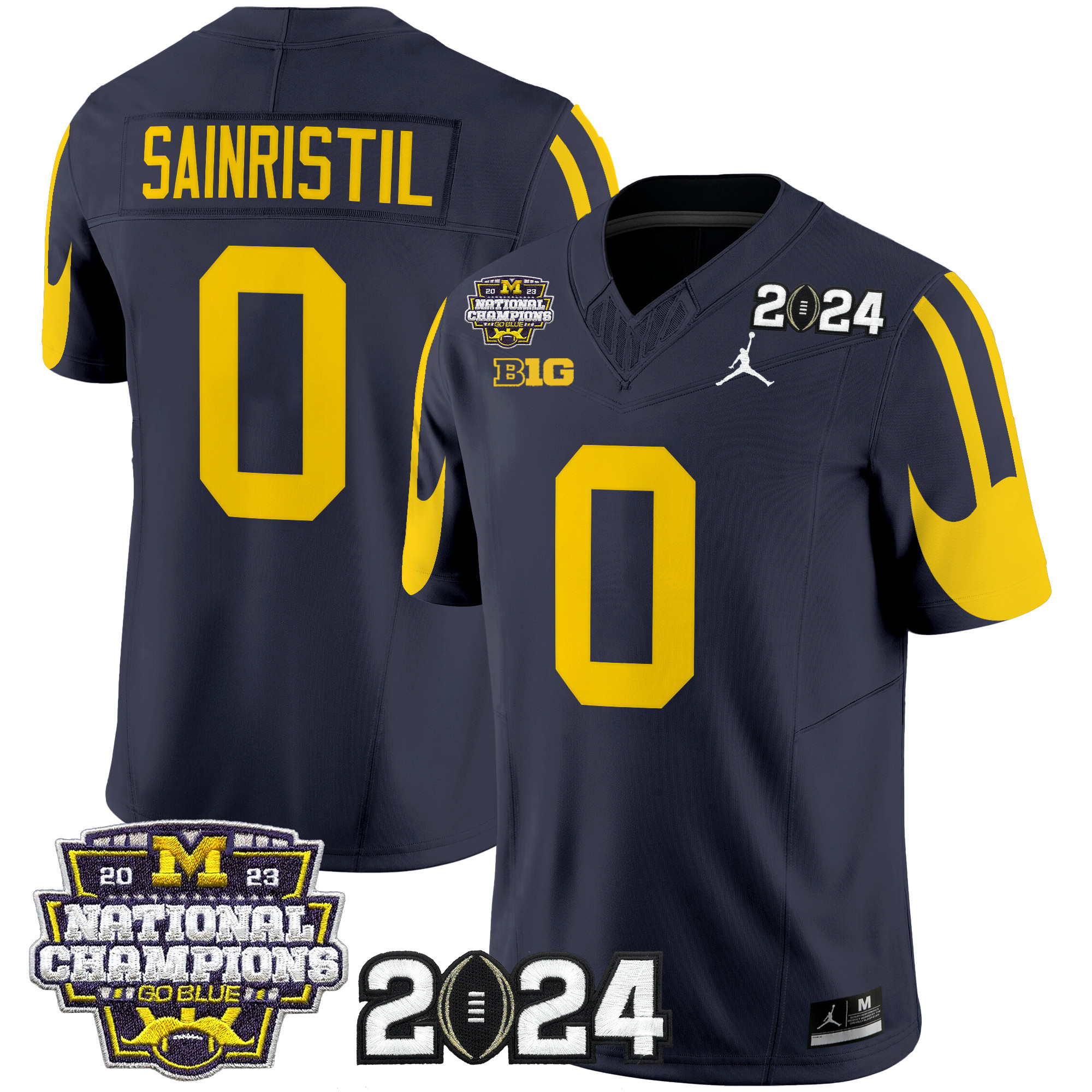 Men's Michigan Wolverines 2024 CFP & National Champions Patch Vapor Limited Jersey - All Stitched
