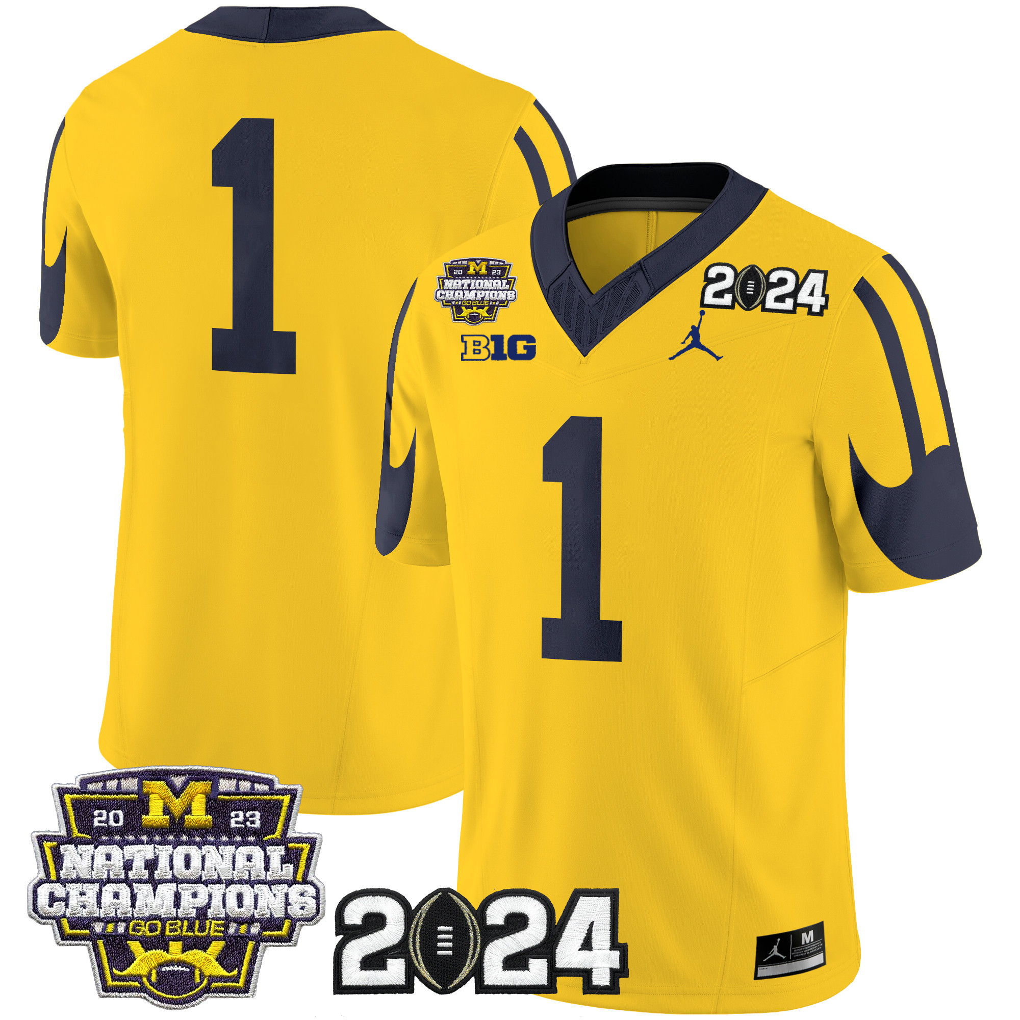 Men's Michigan Wolverines 2024 CFP & National Champions Patch Vapor Limited Jersey - All Stitched