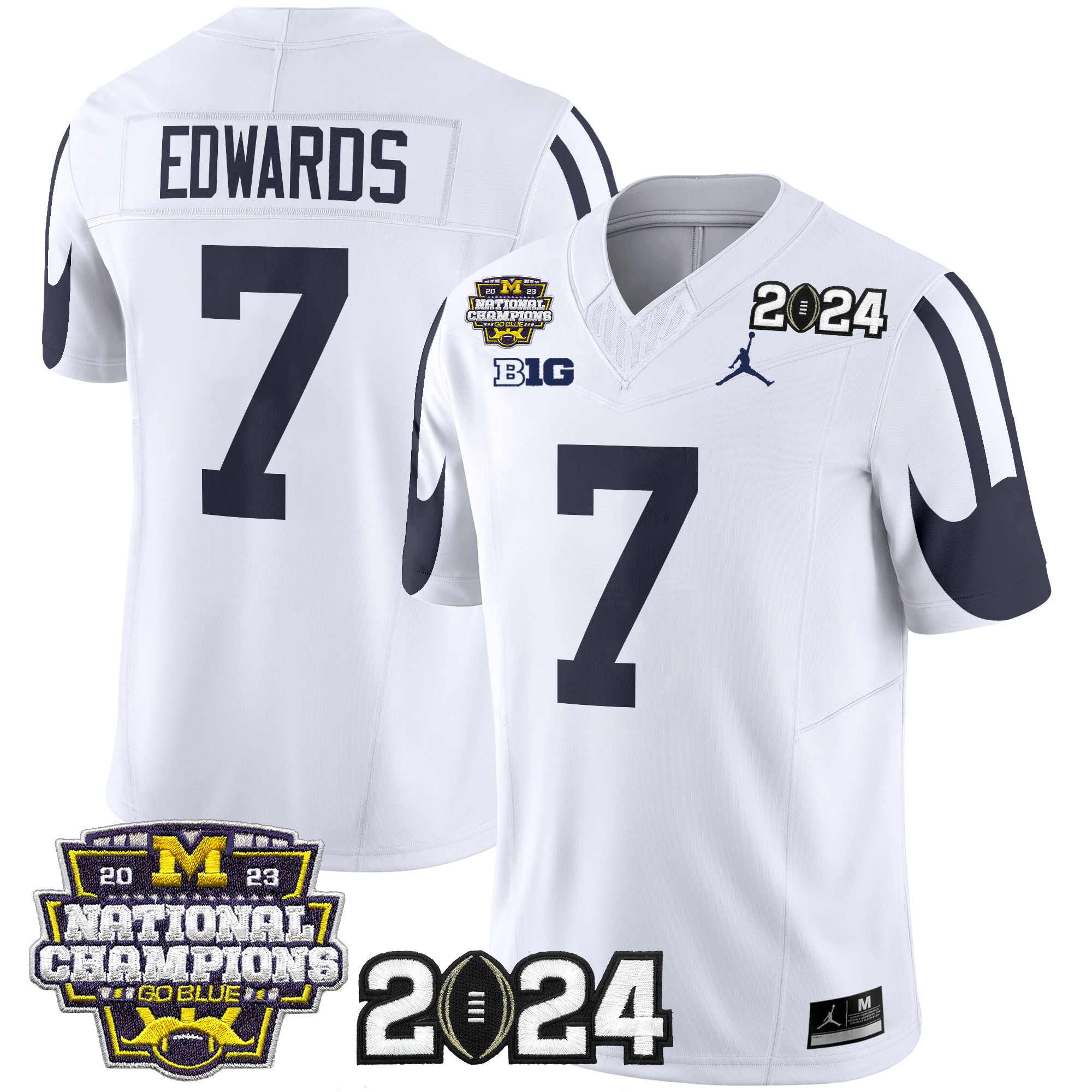 Men's Michigan Wolverines 2024 CFP & National Champions Patch Vapor Limited Jersey - All Stitched