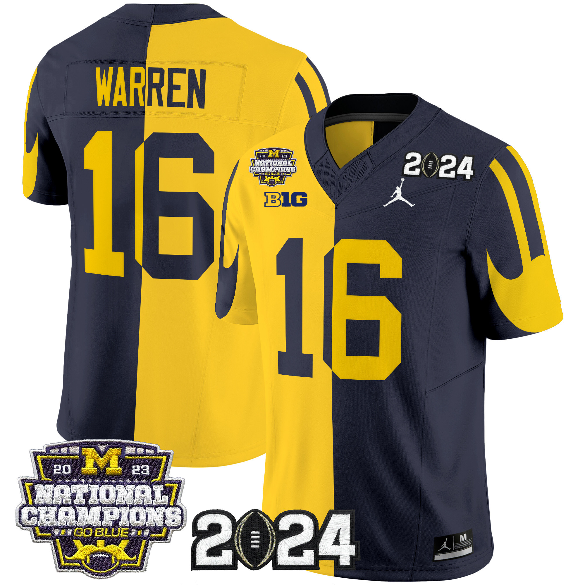 Men's Michigan Wolverines 2024 CFP & National Champions Patch Vapor Limited Jersey - All Stitched