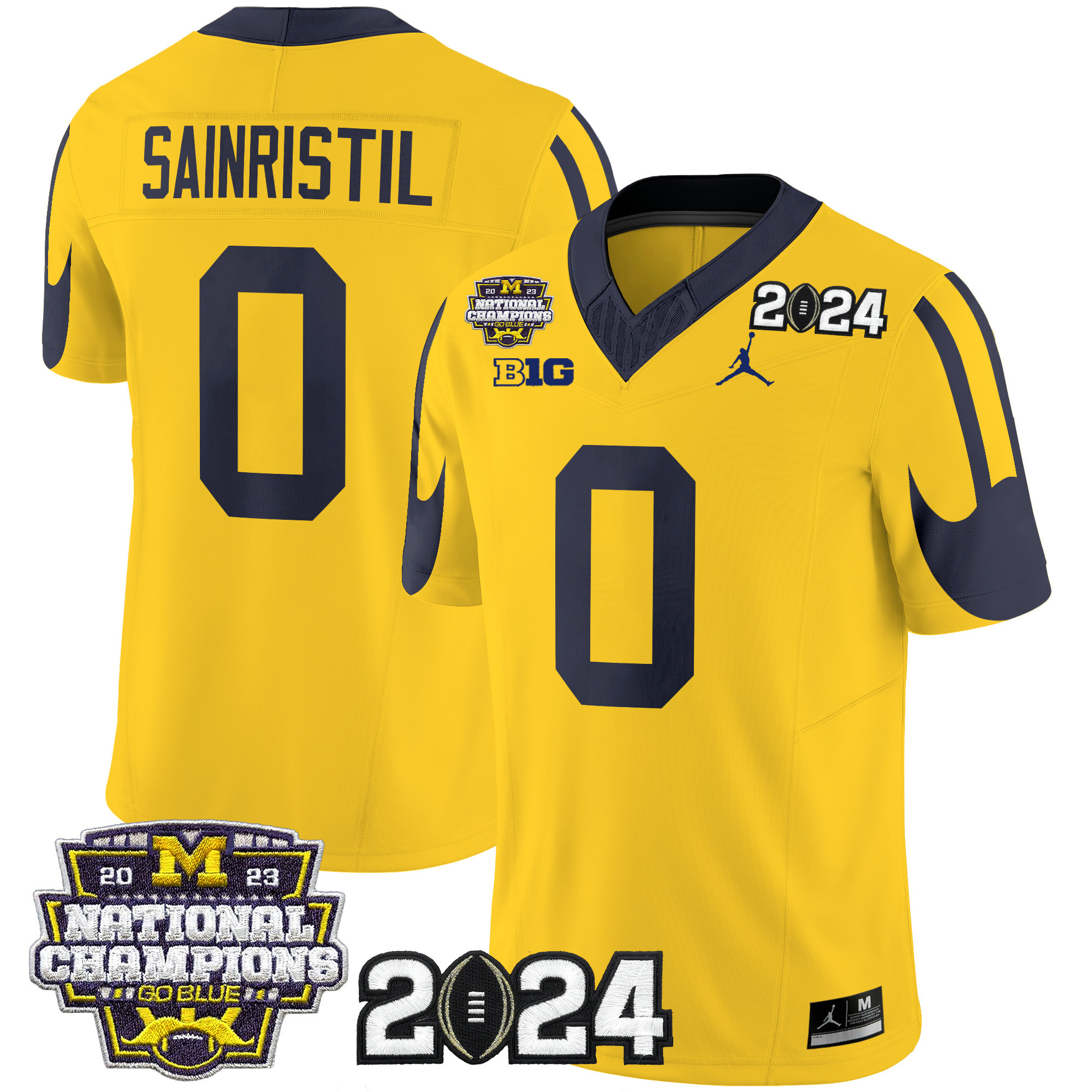 Men's Michigan Wolverines 2024 CFP & National Champions Patch Vapor Limited Jersey - All Stitched