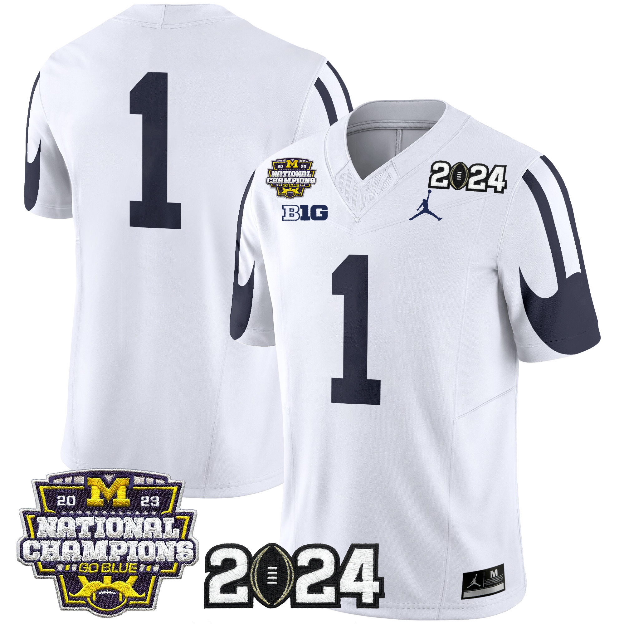 Men's Michigan Wolverines 2024 CFP & National Champions Patch Vapor Limited Jersey - All Stitched