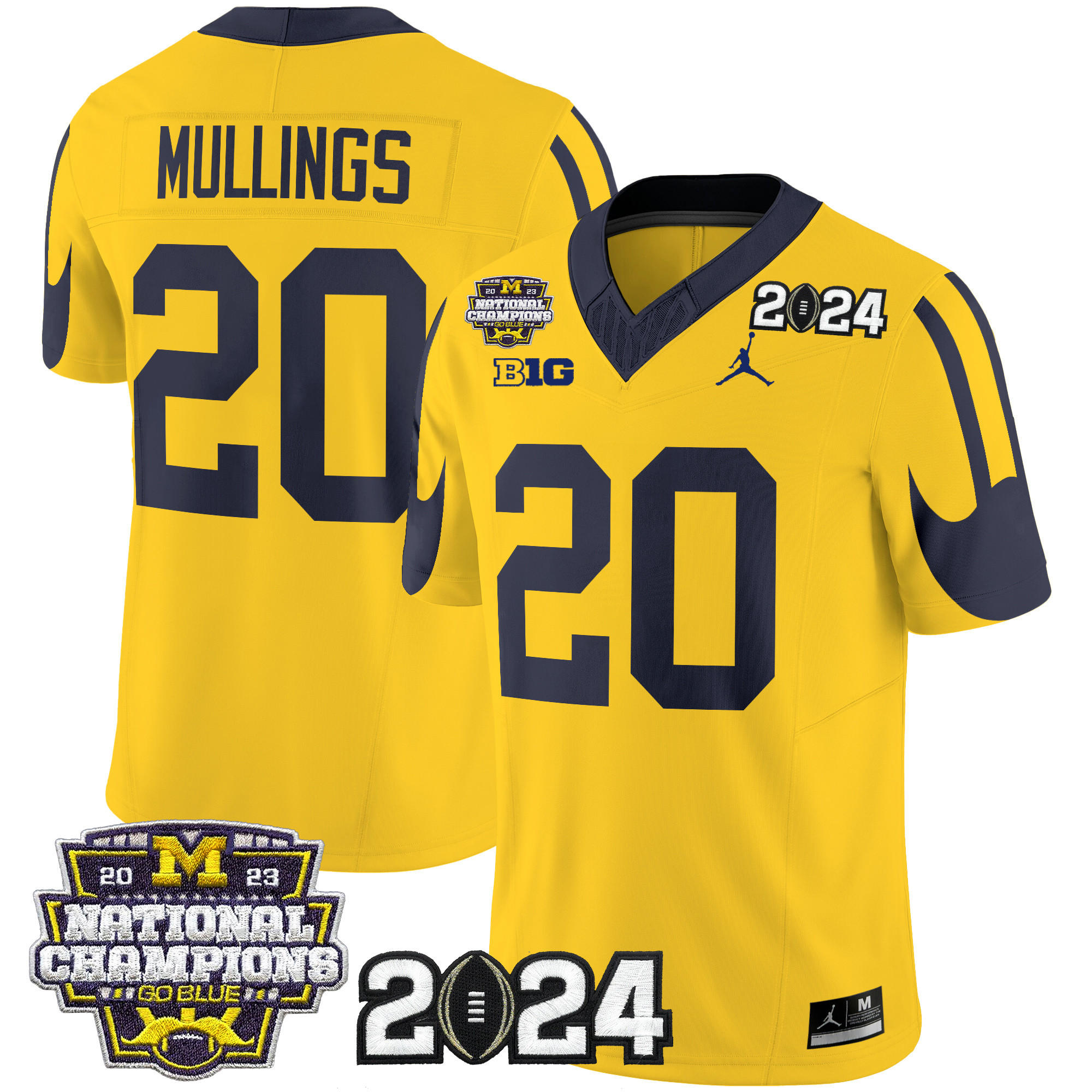 Men's Michigan Wolverines 2024 CFP & National Champions Patch Vapor Limited Jersey - All Stitched