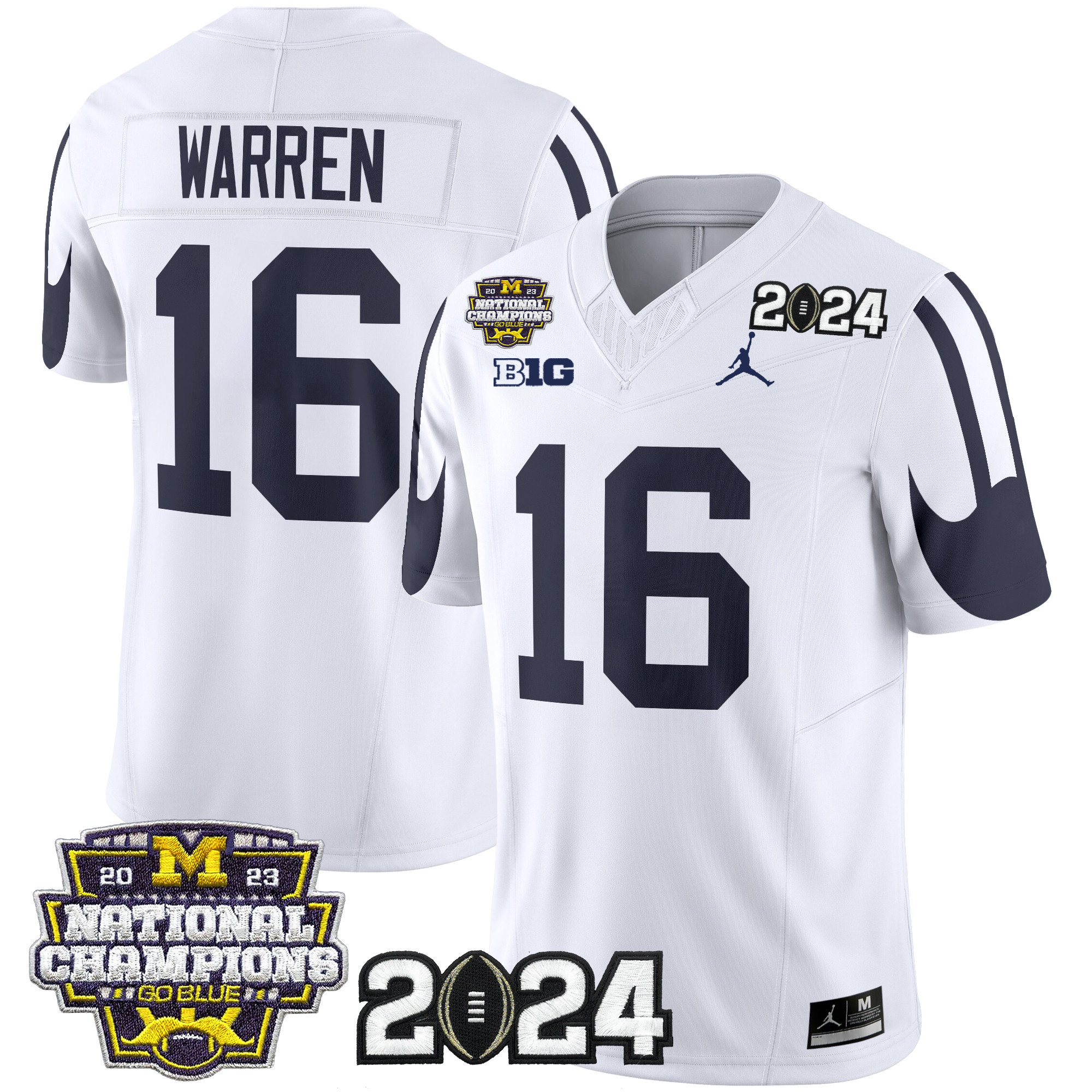 Men's Michigan Wolverines 2024 CFP & National Champions Patch Vapor Limited Jersey - All Stitched