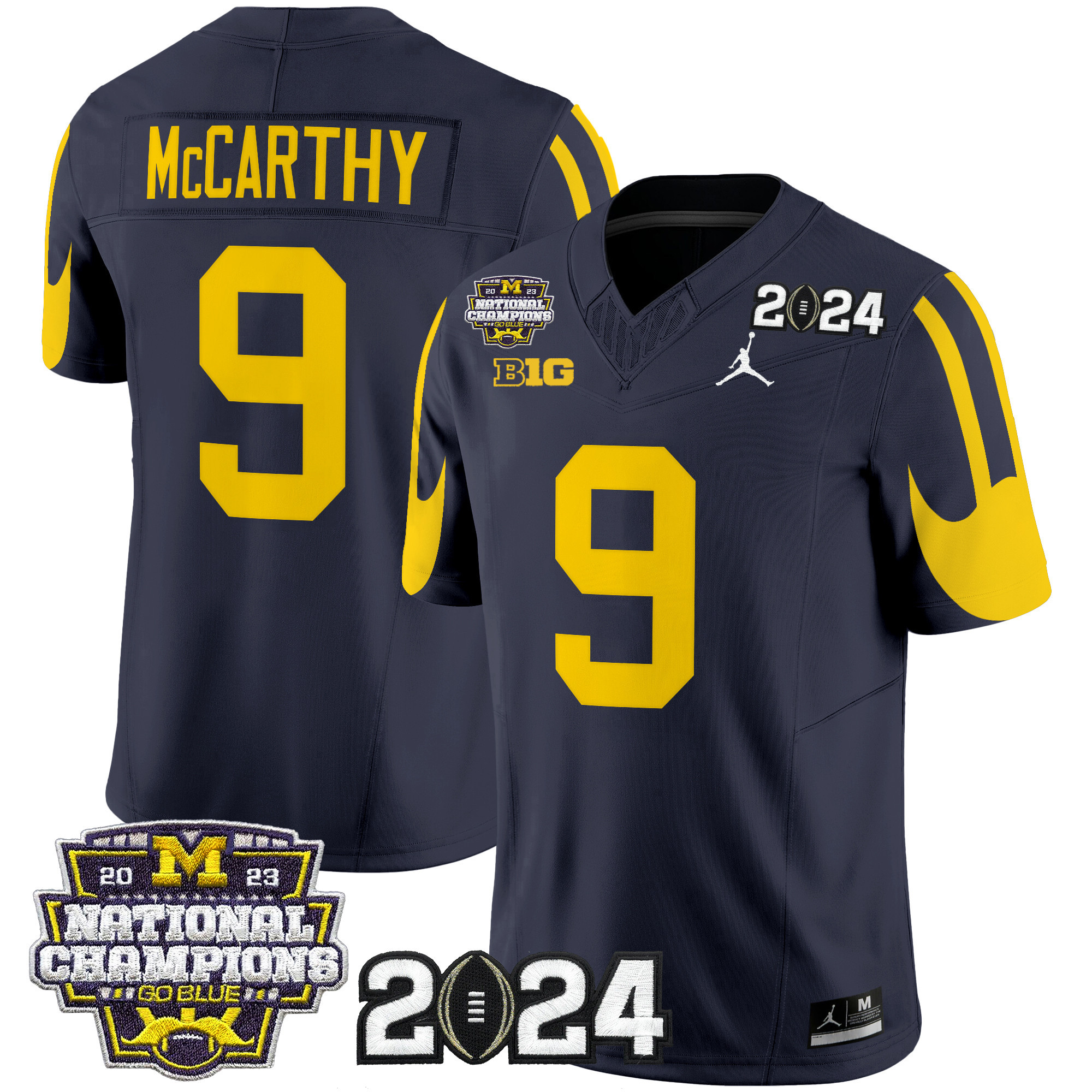 Men's Michigan Wolverines 2024 CFP & National Champions Patch Vapor Limited Jersey - All Stitched