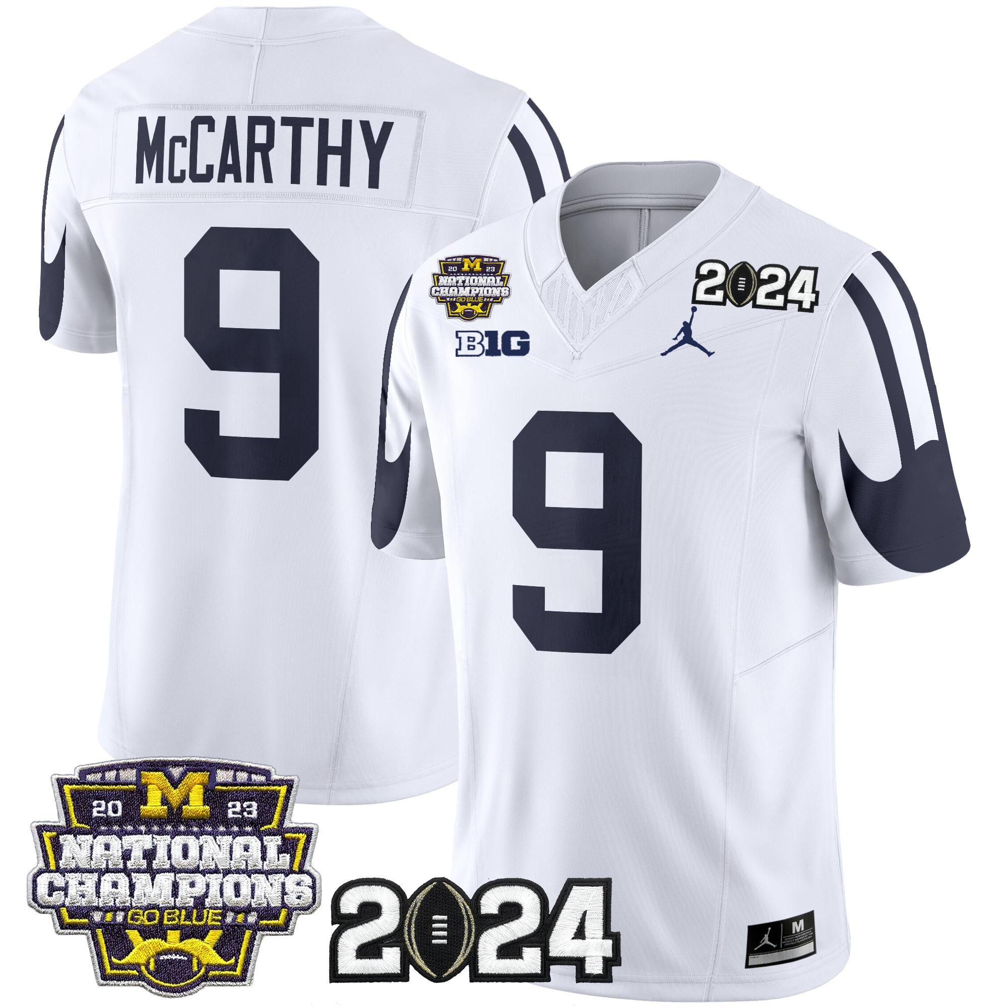 Men's Michigan Wolverines 2024 CFP & National Champions Patch Vapor Limited Jersey - All Stitched