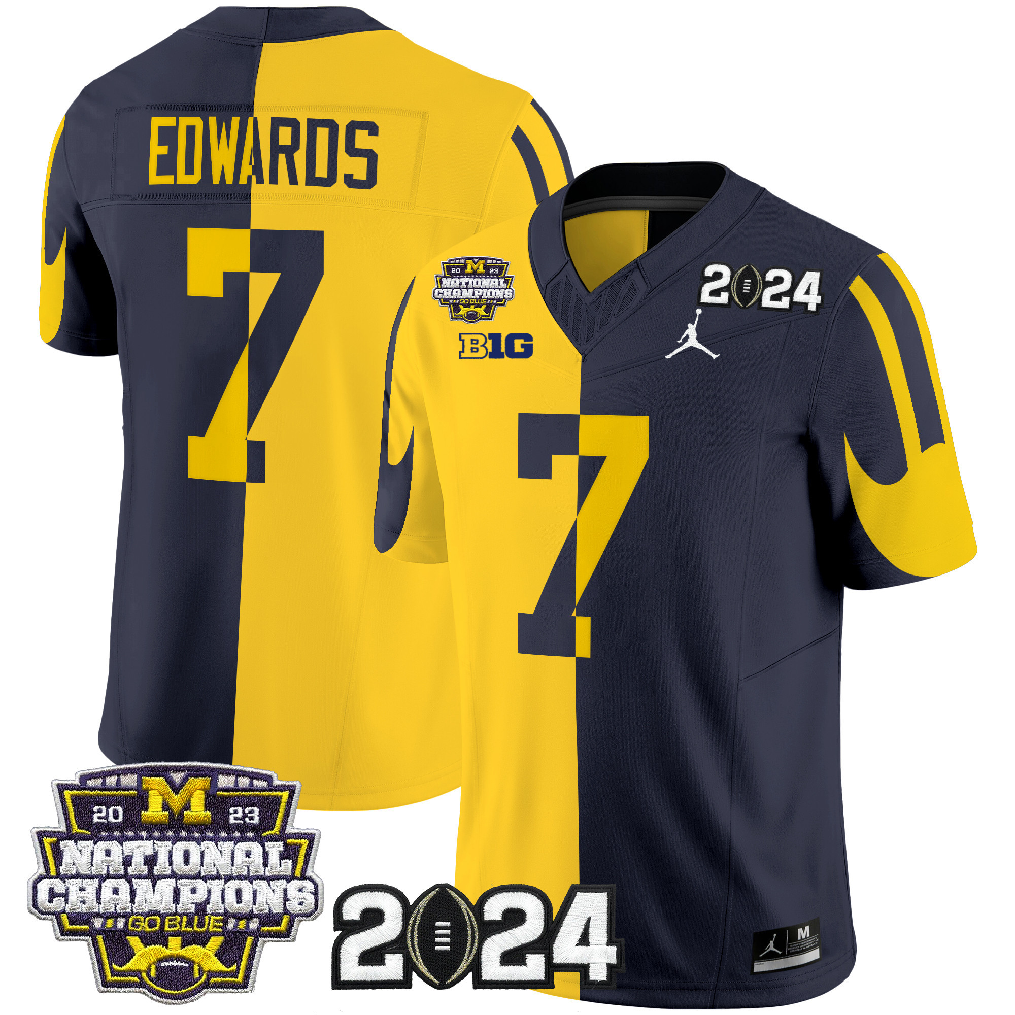 Men's Michigan Wolverines 2024 CFP & National Champions Patch Vapor Limited Jersey - All Stitched