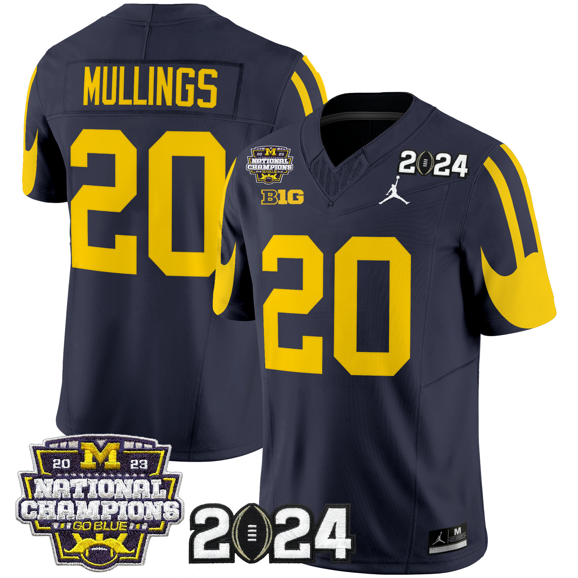 Men's Michigan Wolverines 2024 CFP & National Champions Patch Vapor Limited Jersey - All Stitched