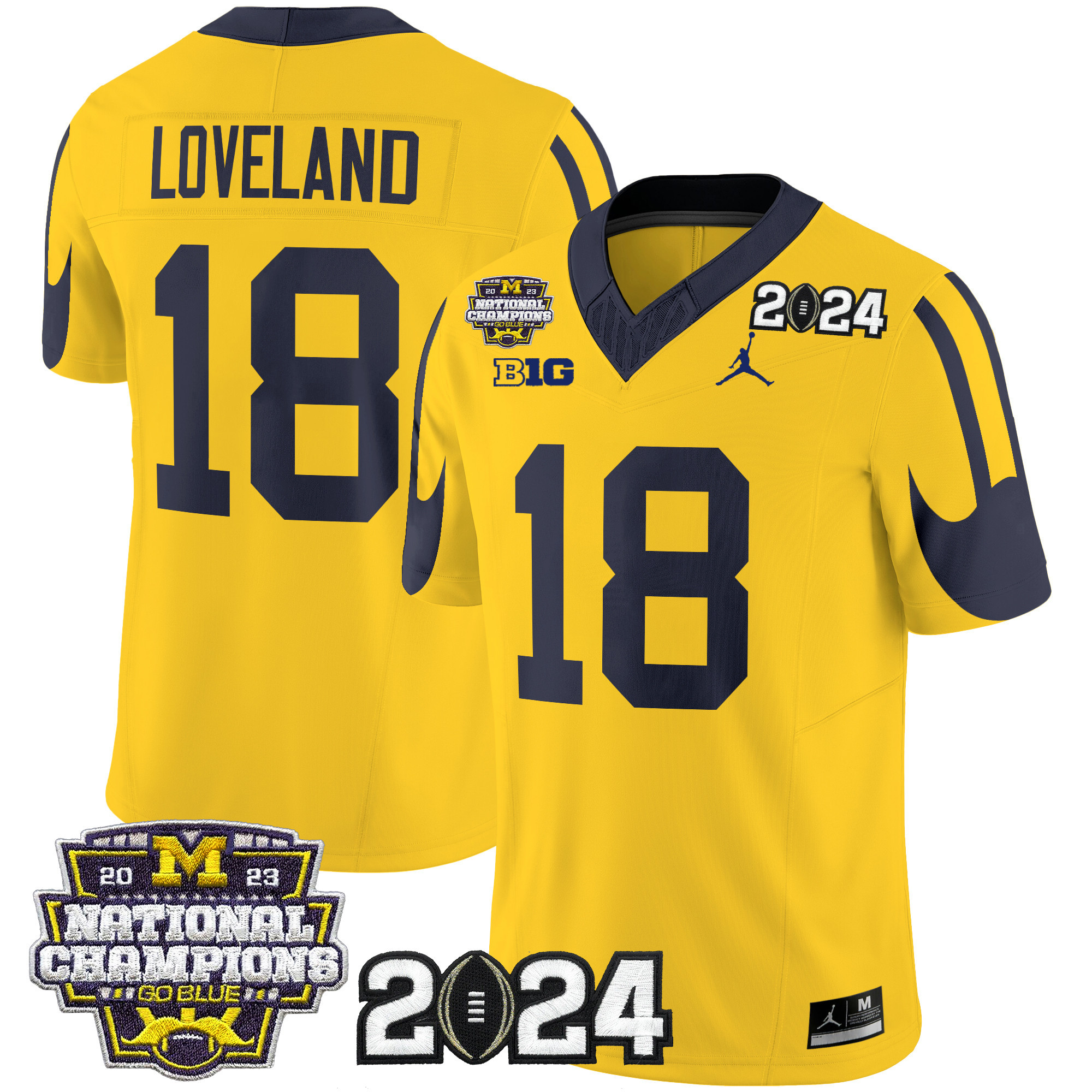 Men's Michigan Wolverines 2024 CFP & National Champions Patch Vapor Limited Jersey - All Stitched
