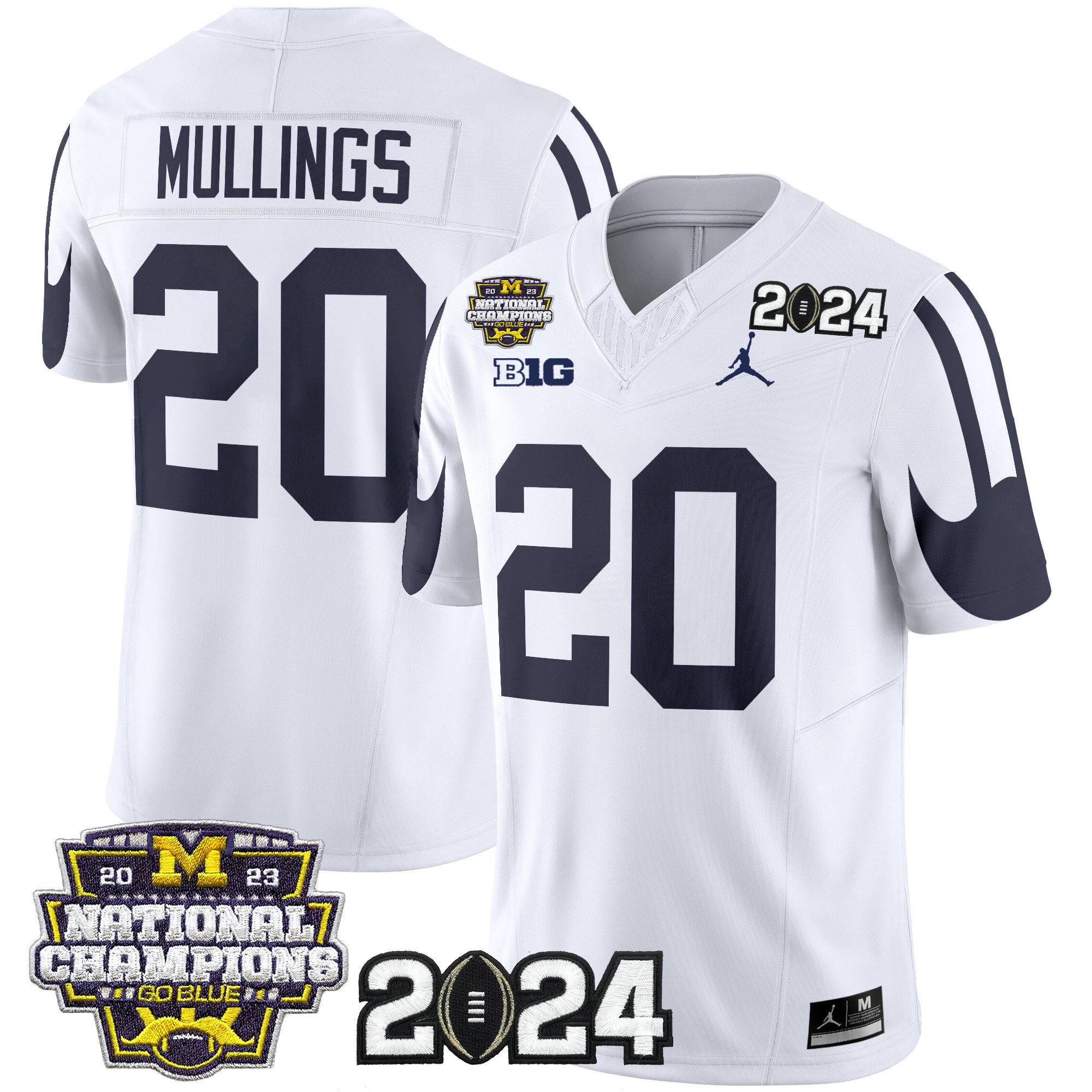 Men's Michigan Wolverines 2024 CFP & National Champions Patch Vapor Limited Jersey - All Stitched
