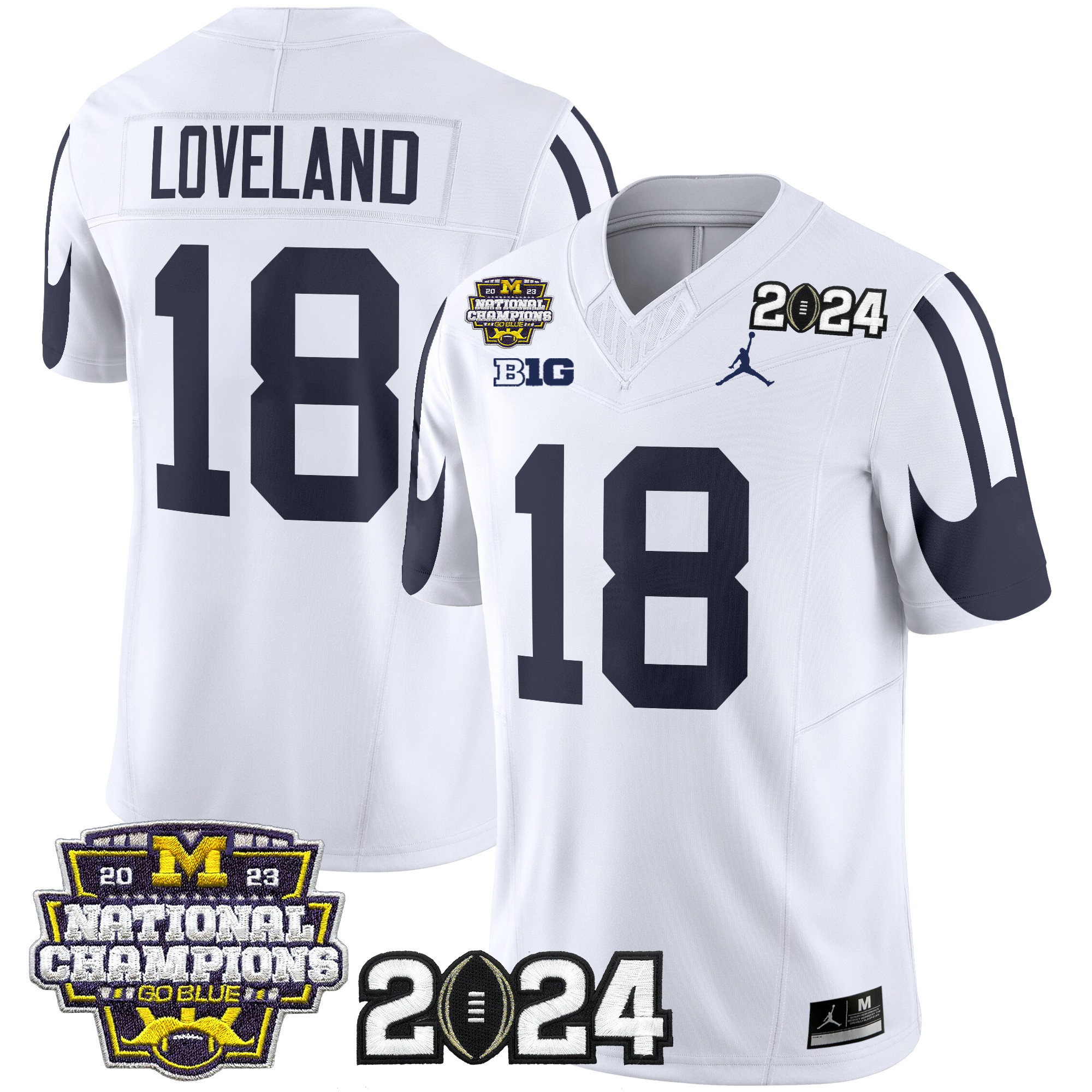 Men's Michigan Wolverines 2024 CFP & National Champions Patch Vapor Limited Jersey - All Stitched