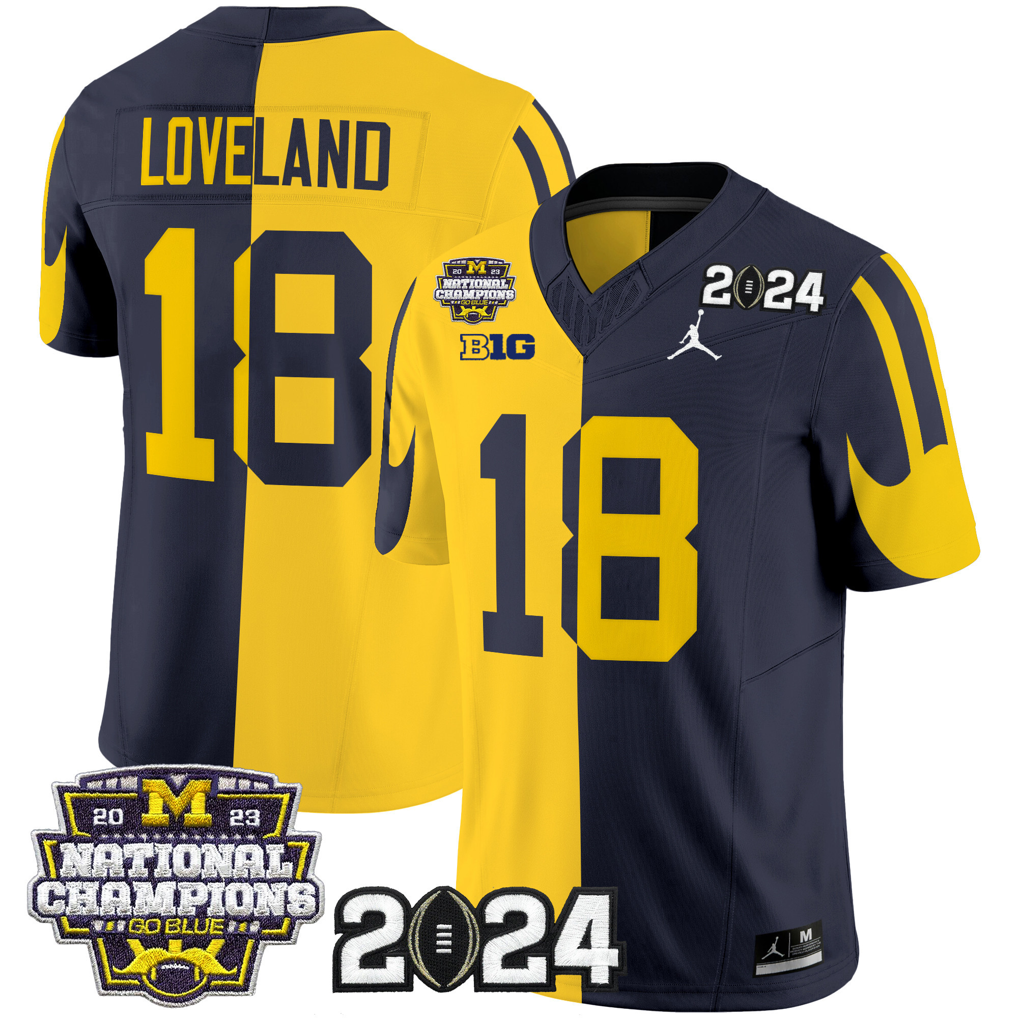 Men's Michigan Wolverines 2024 CFP & National Champions Patch Vapor Limited Jersey - All Stitched