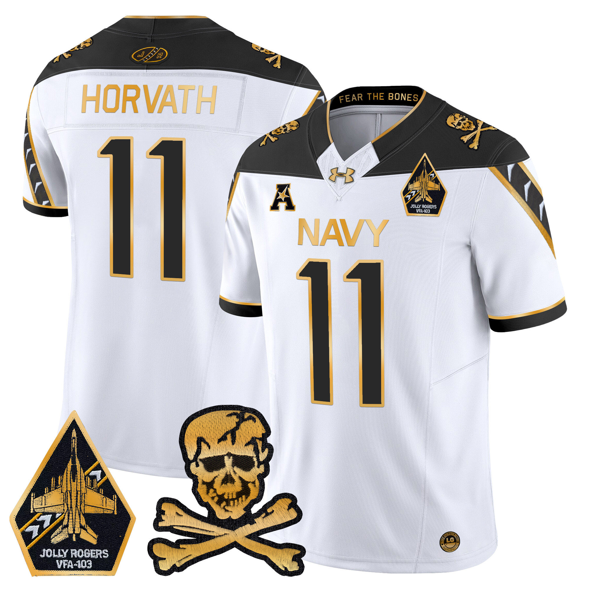 Men's Navy Midshipmen 2024 Gold Vapor Limited Jersey - All Stitched