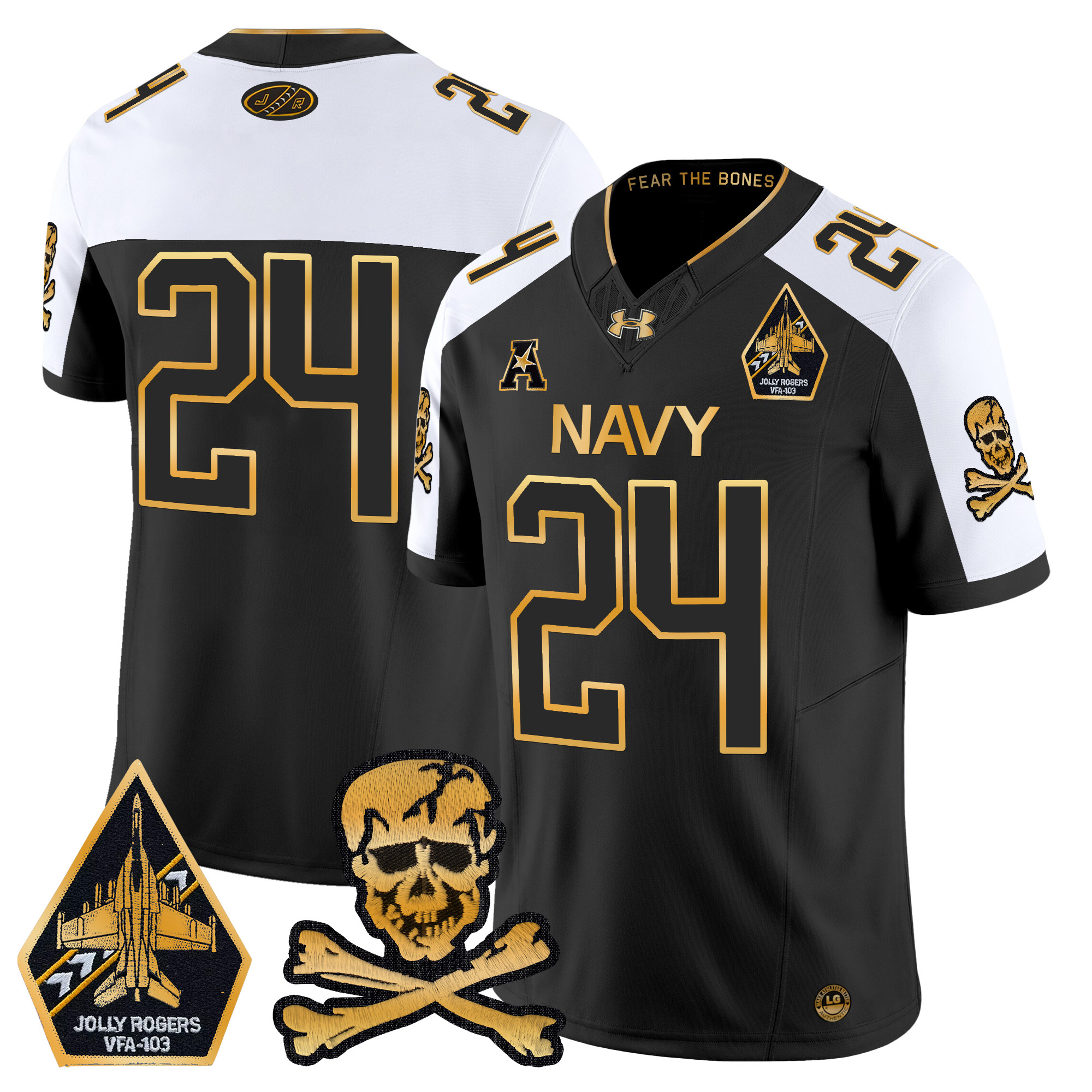 Men's Navy Midshipmen 2024 Gold Vapor Limited Jersey - All Stitched
