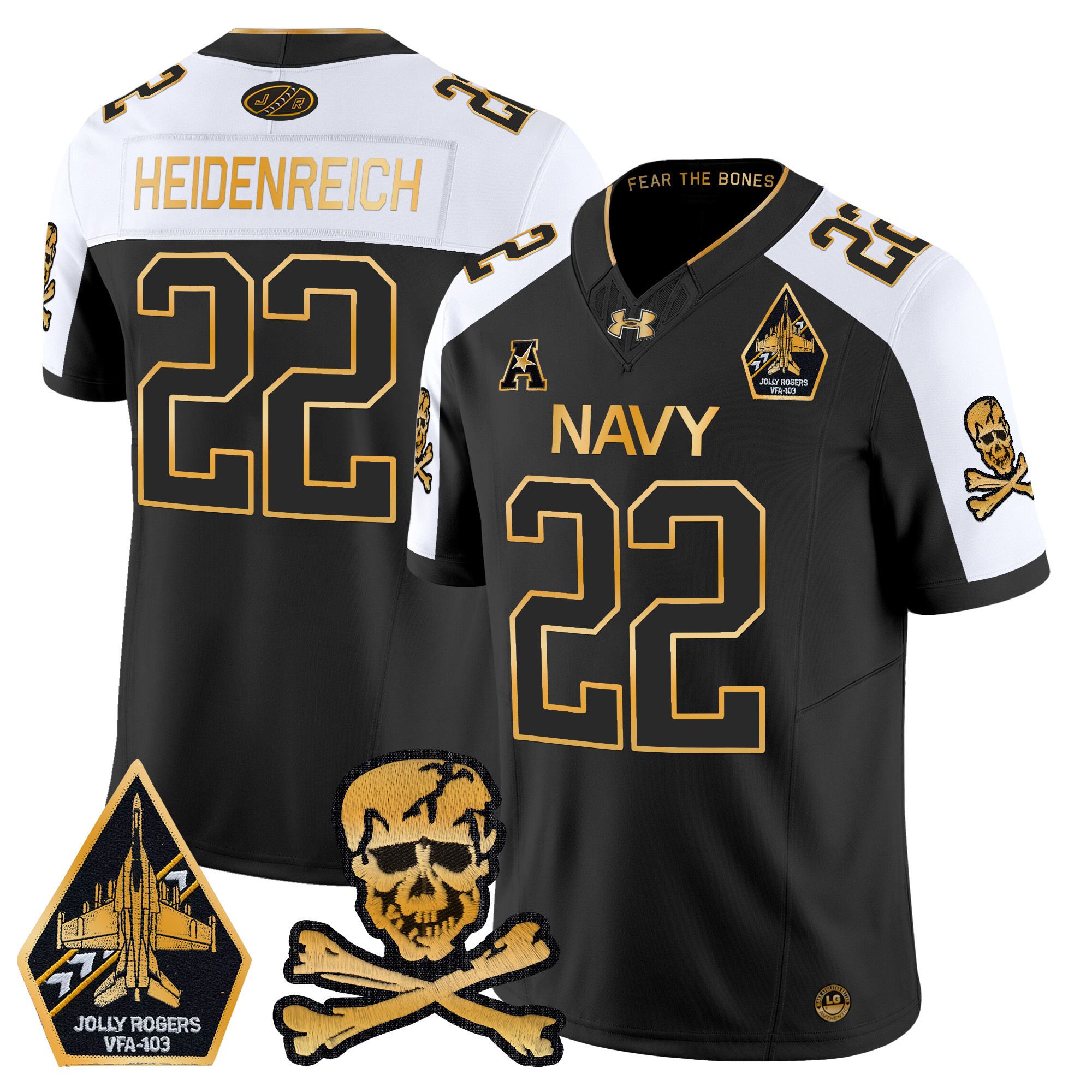 Men's Navy Midshipmen 2024 Gold Vapor Limited Jersey - All Stitched