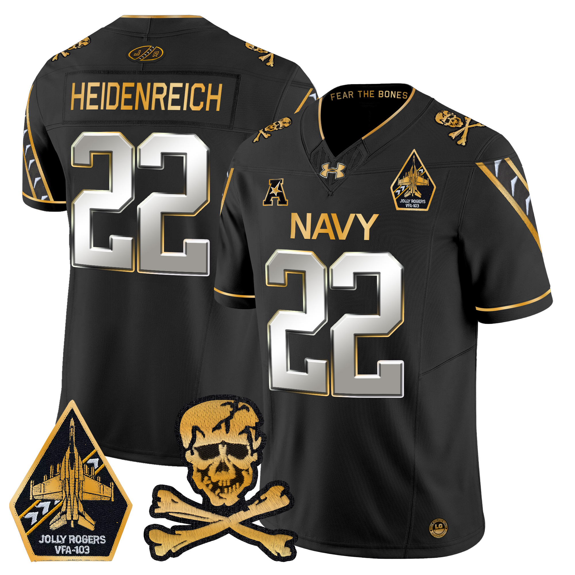 Men's Navy Midshipmen 2024 Gold Vapor Limited Jersey - All Stitched