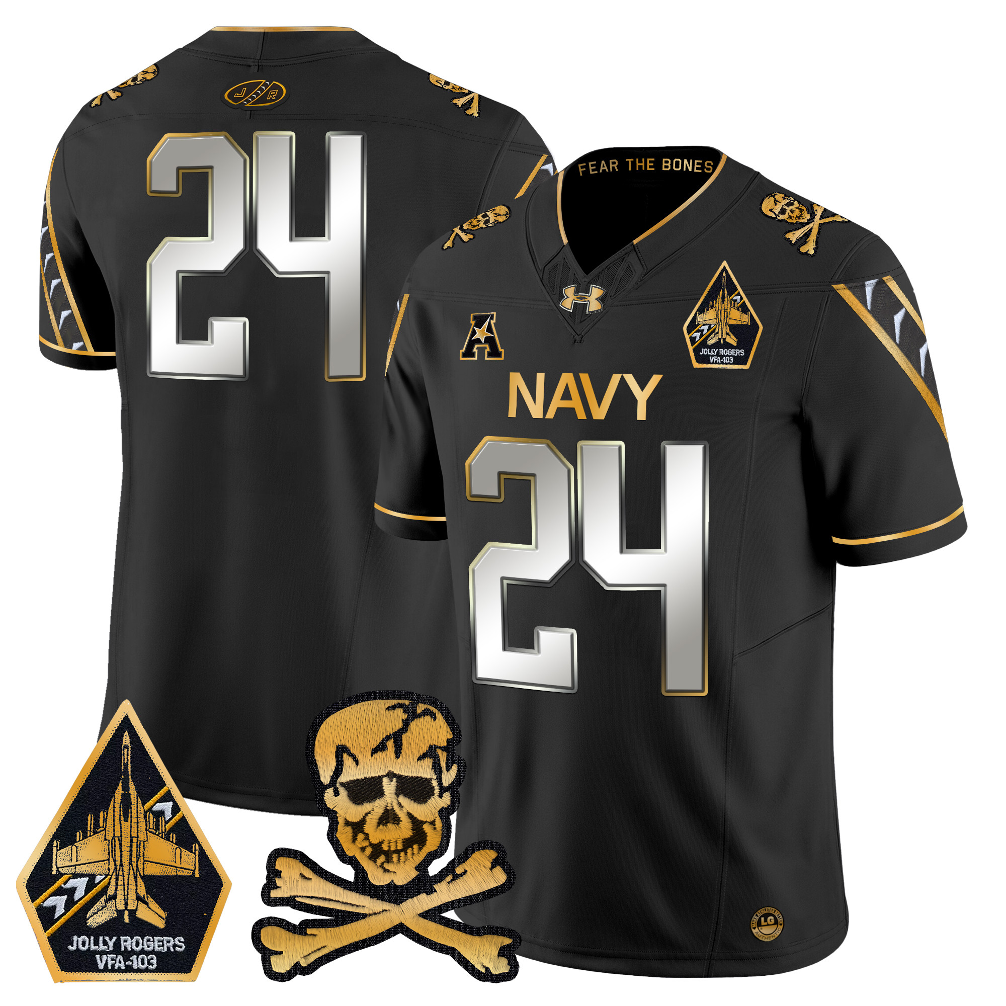Men's Navy Midshipmen 2024 Gold Vapor Limited Jersey - All Stitched