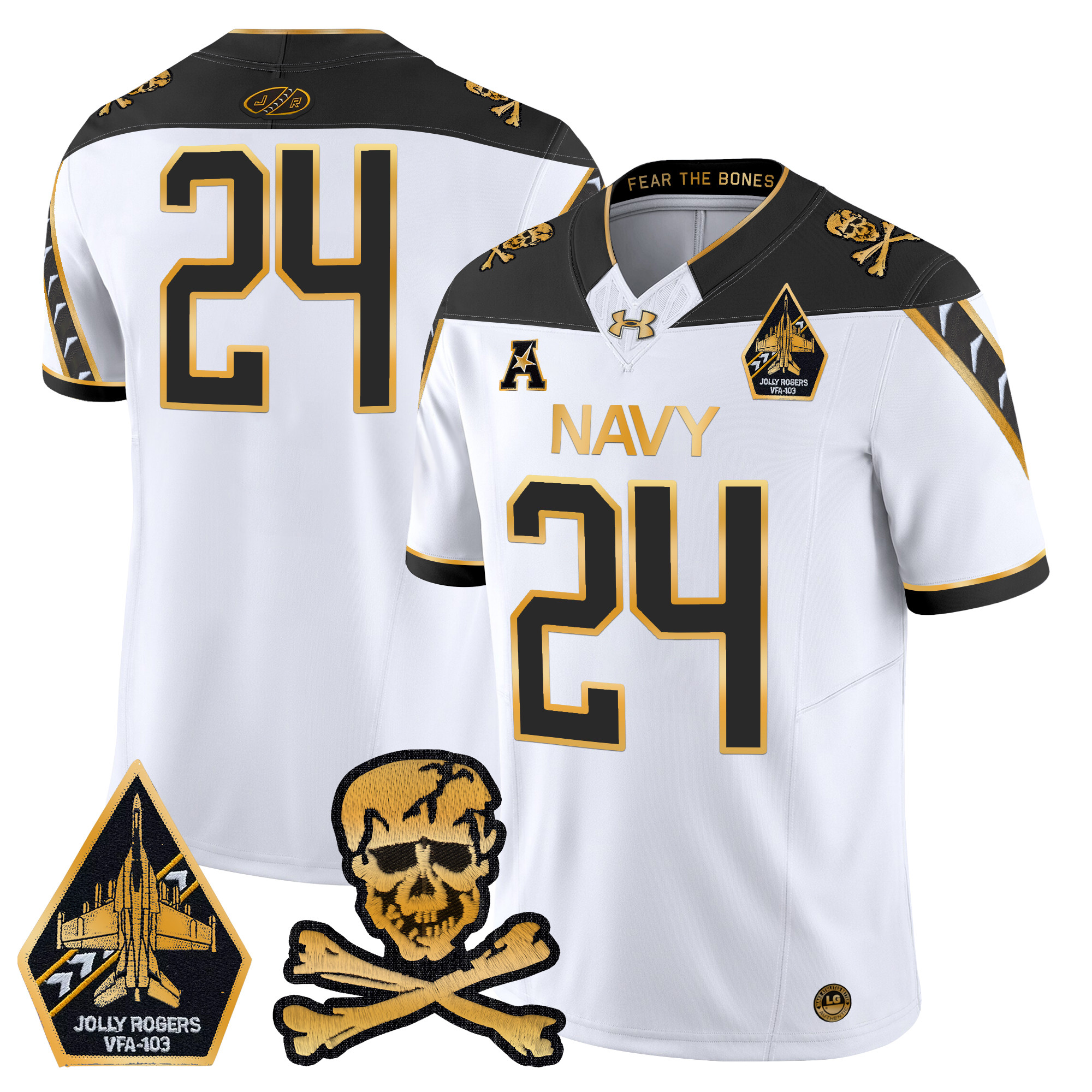 Men's Navy Midshipmen 2024 Gold Vapor Limited Jersey - All Stitched