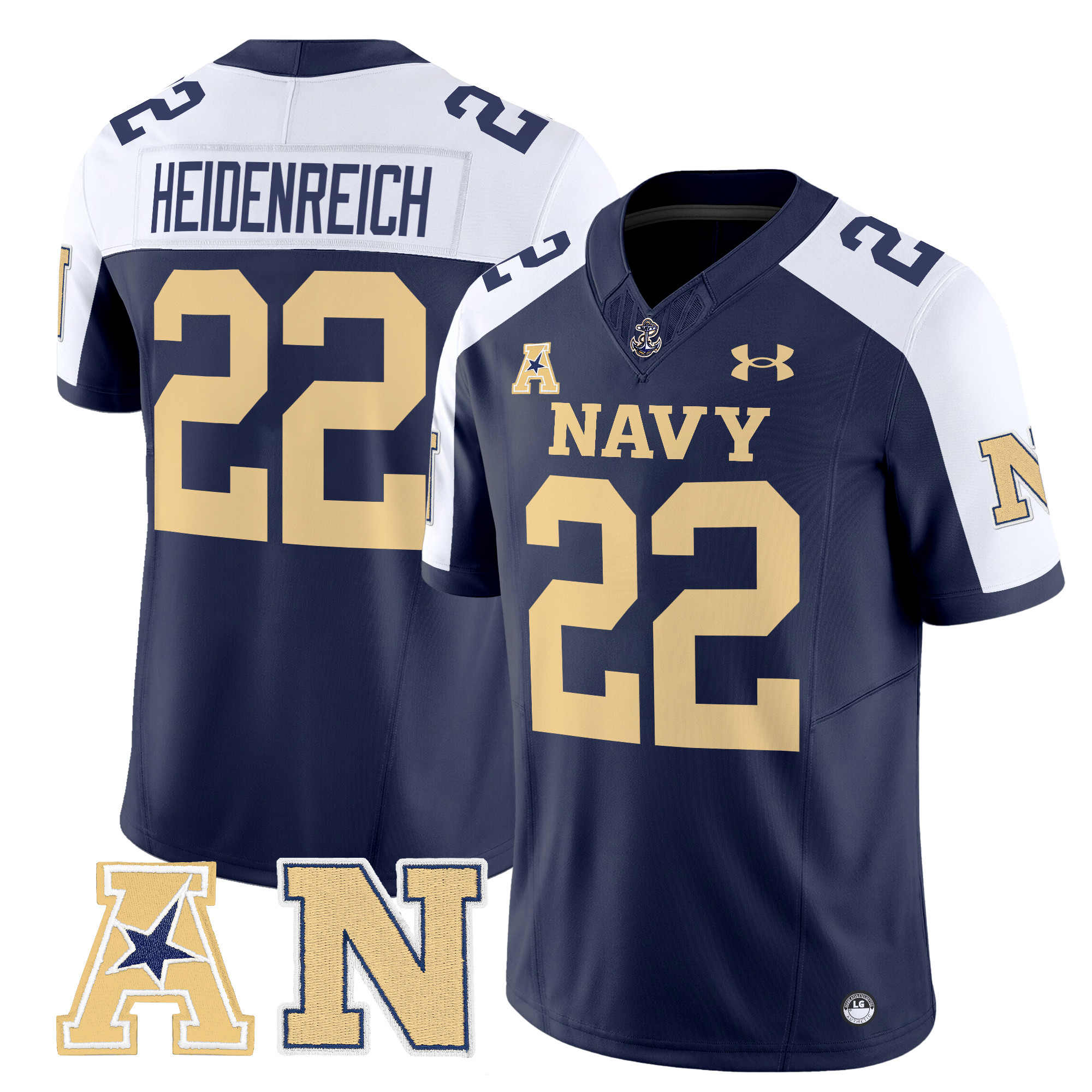 Men's Navy Midshipmen 2024 Vapor Limited Jersey V2 - All Stitched