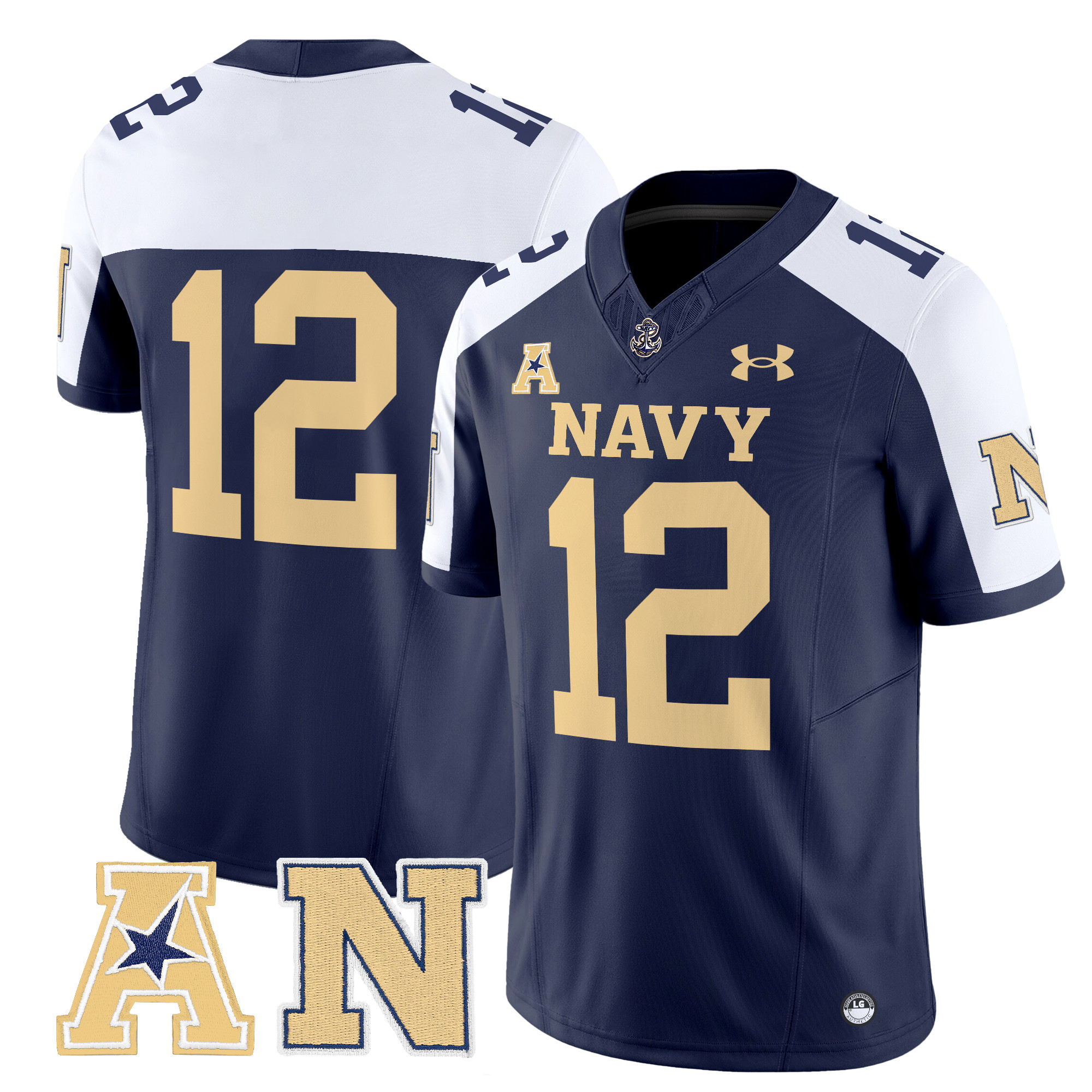 Men's Navy Midshipmen 2024 Vapor Limited Jersey V2 - All Stitched