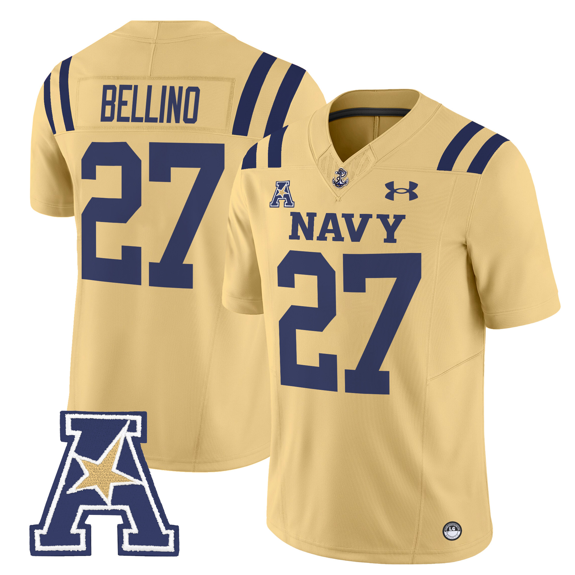 Men's Navy Midshipmen 2024 Vapor Limited Jersey V2 - All Stitched
