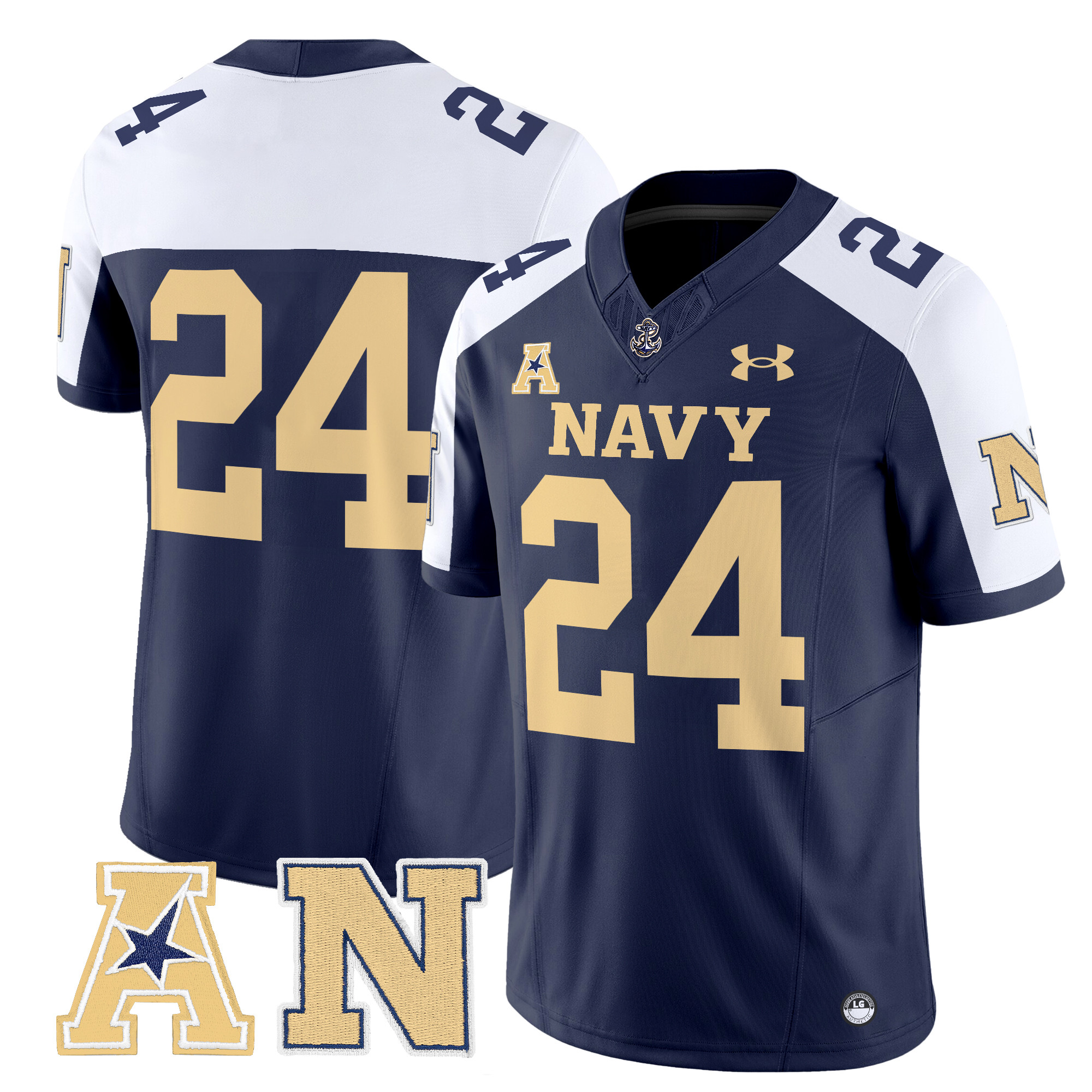 Men's Navy Midshipmen 2024 Vapor Limited Jersey V2 - All Stitched