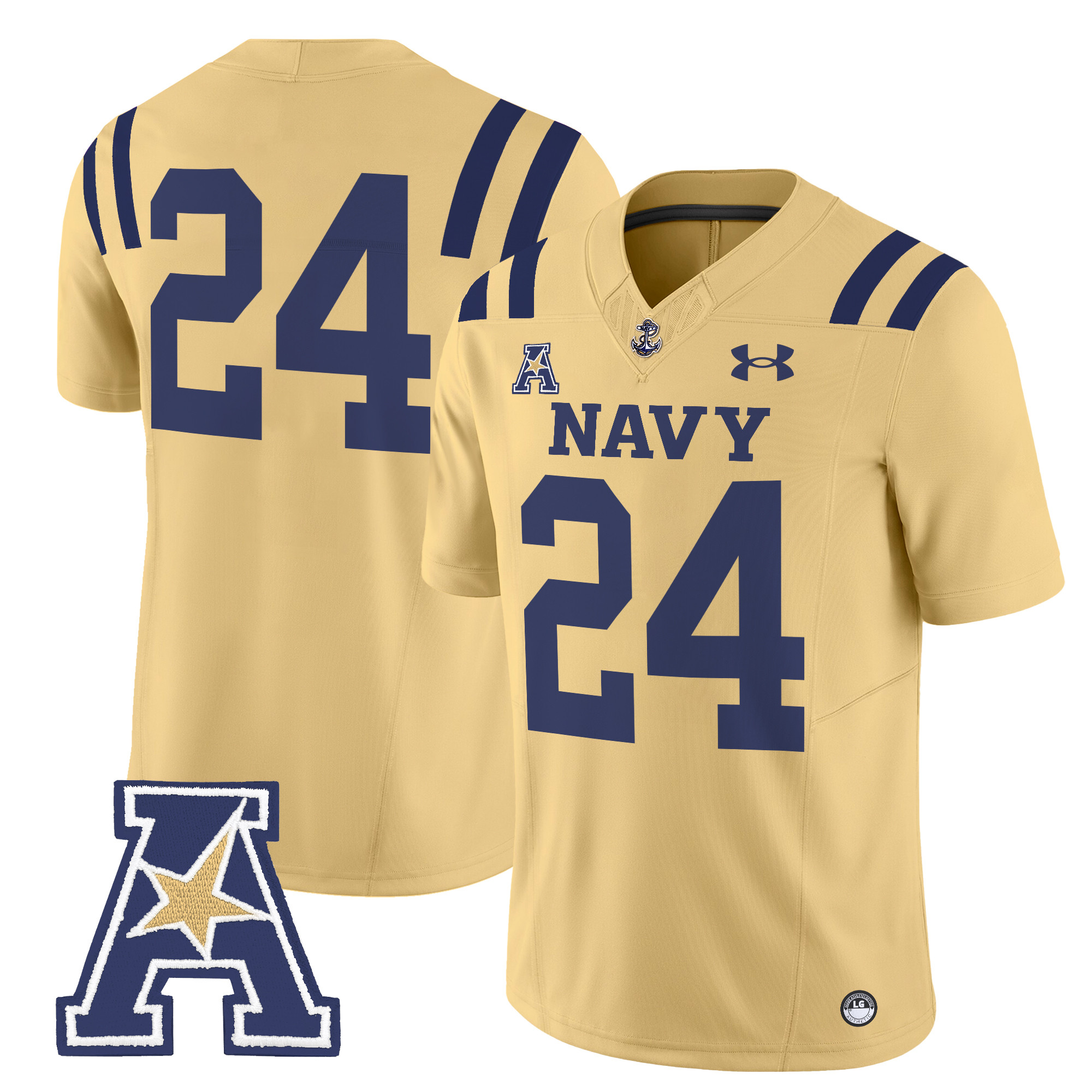 Men's Navy Midshipmen 2024 Vapor Limited Jersey V2 - All Stitched