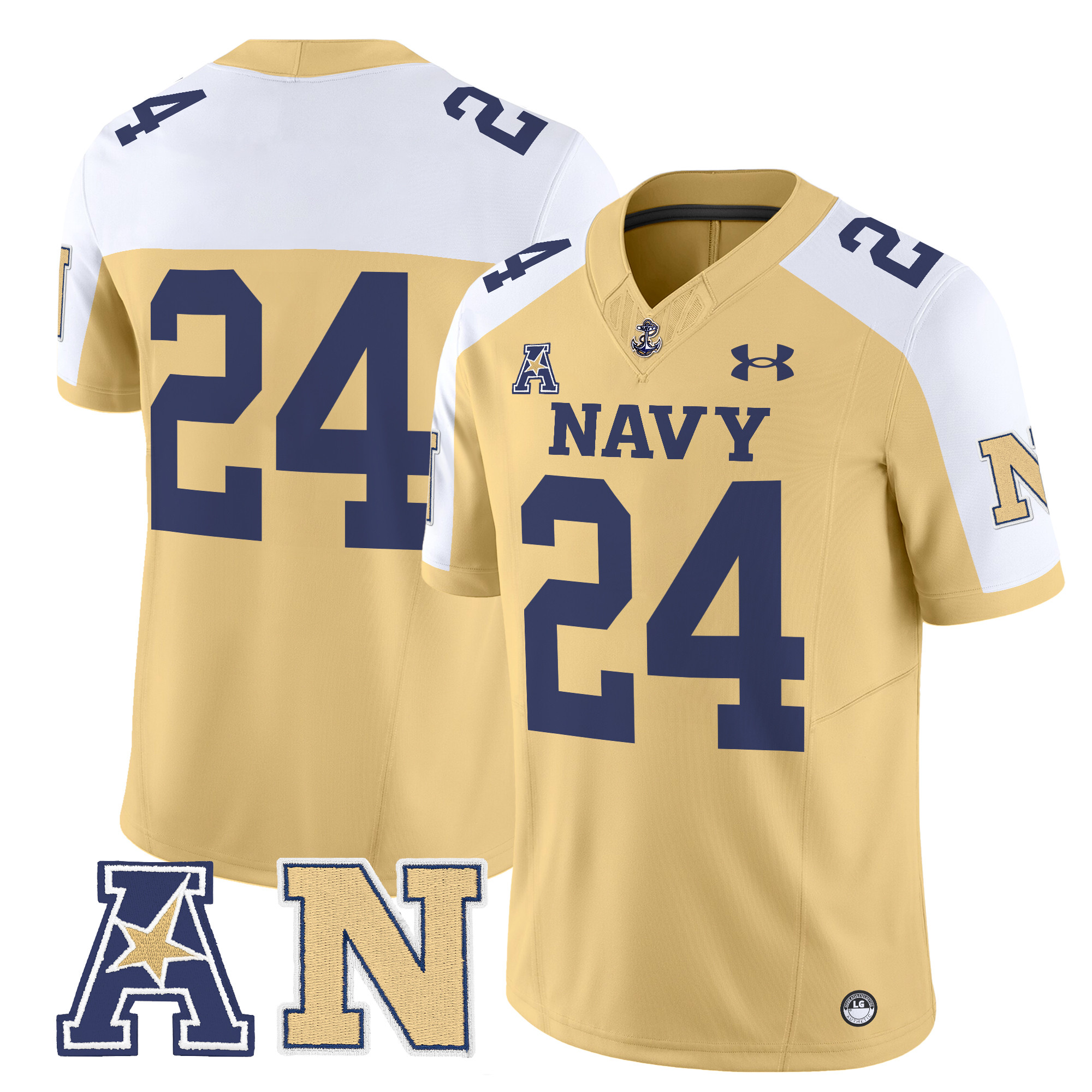 Men's Navy Midshipmen 2024 Vapor Limited Jersey V2 - All Stitched