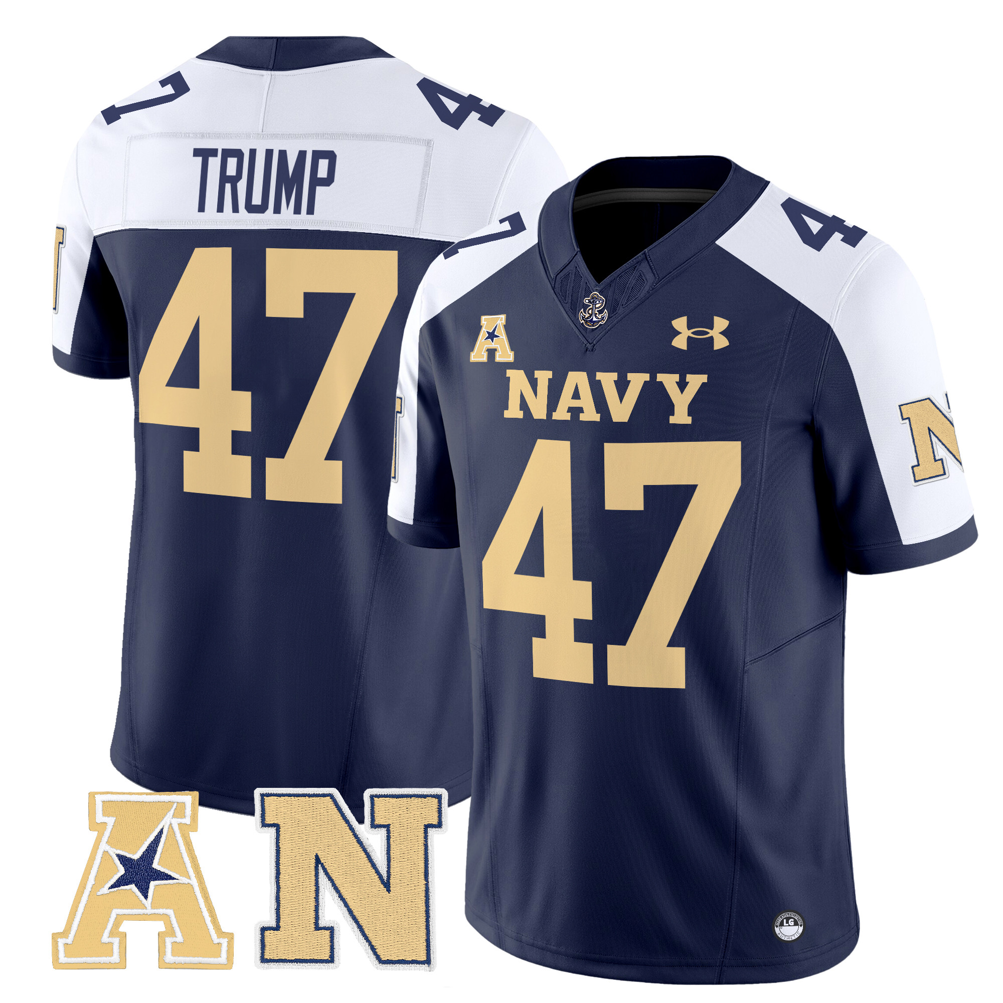 Men's Navy Midshipmen 2024 Vapor Limited Jersey V2 - All Stitched