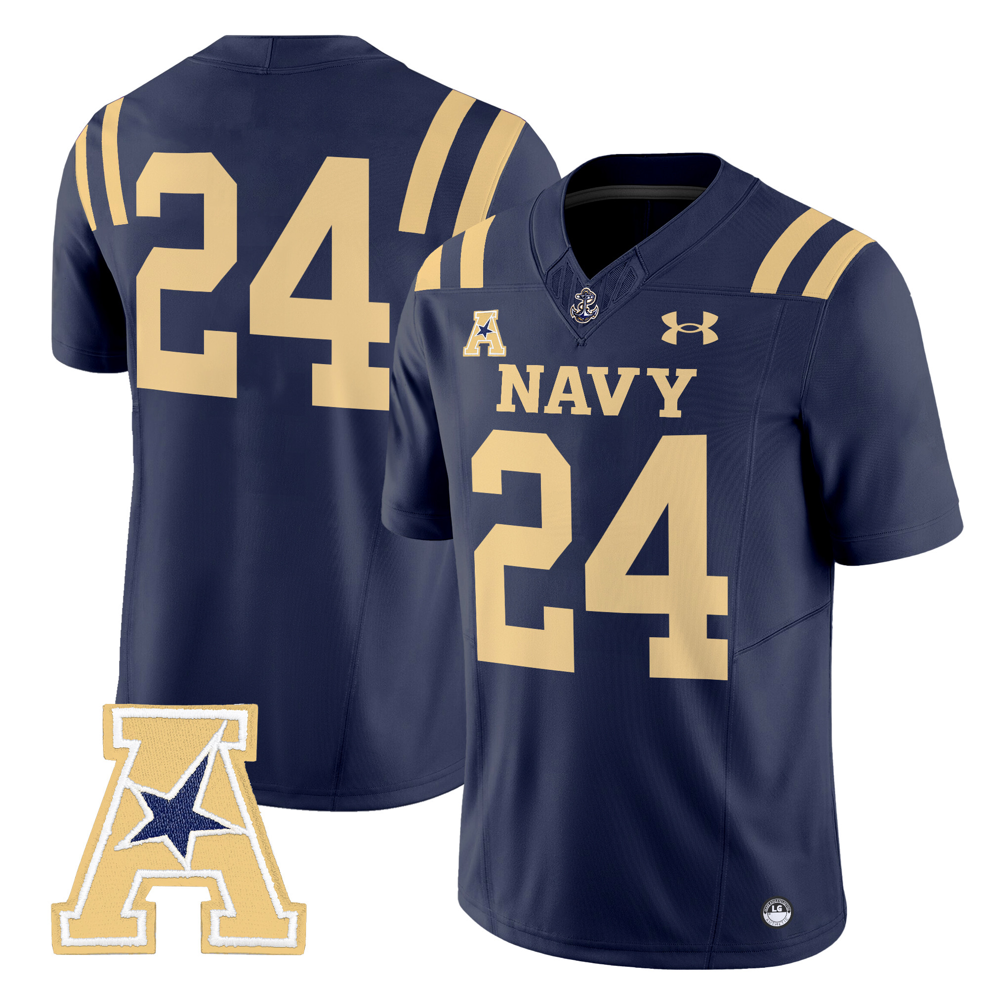 Men's Navy Midshipmen 2024 Vapor Limited Jersey V2 - All Stitched