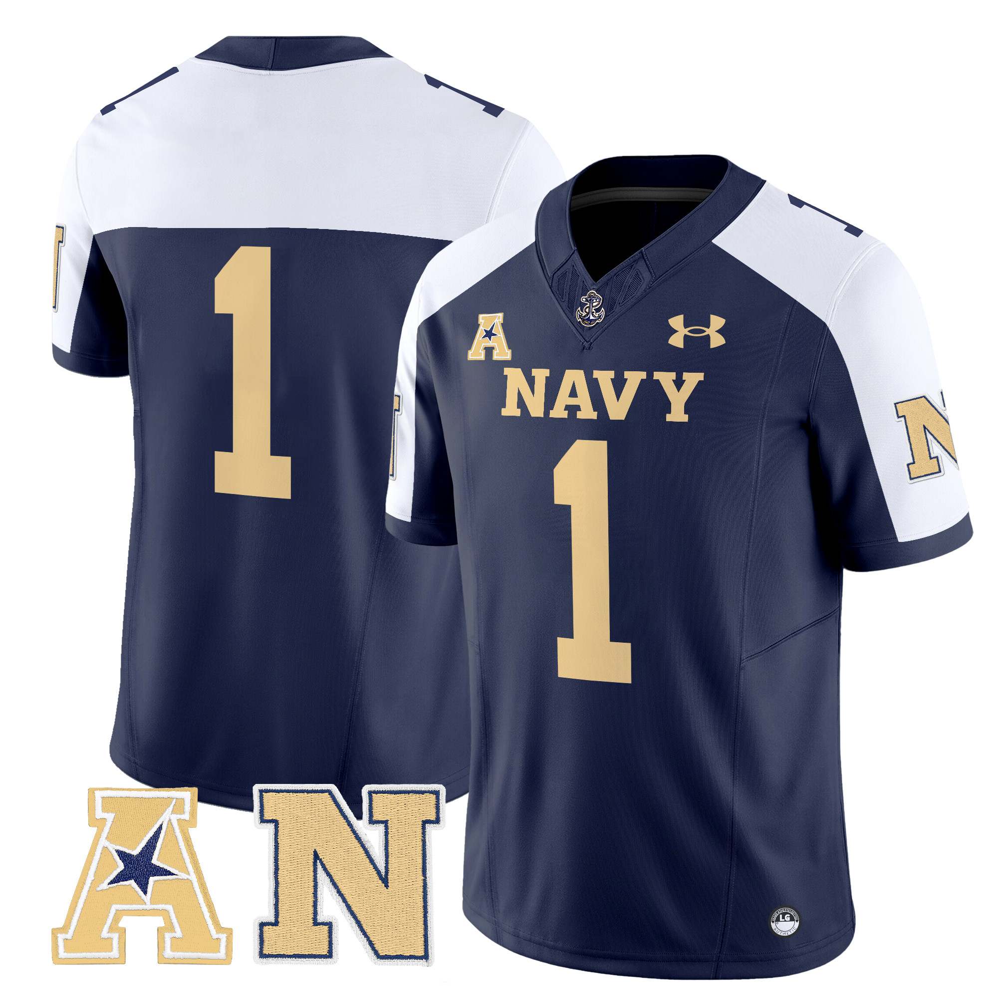 Men's Navy Midshipmen 2024 Vapor Limited Jersey V2 - All Stitched