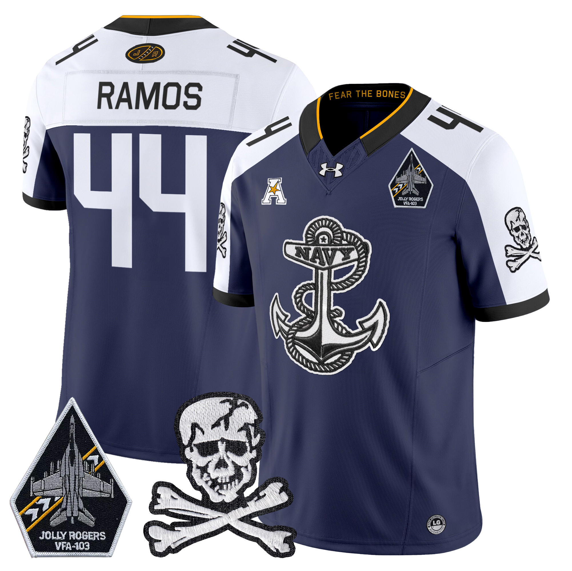 Men's Navy Midshipmen 2024 Vapor Limited Jersey V4 - All Stitched