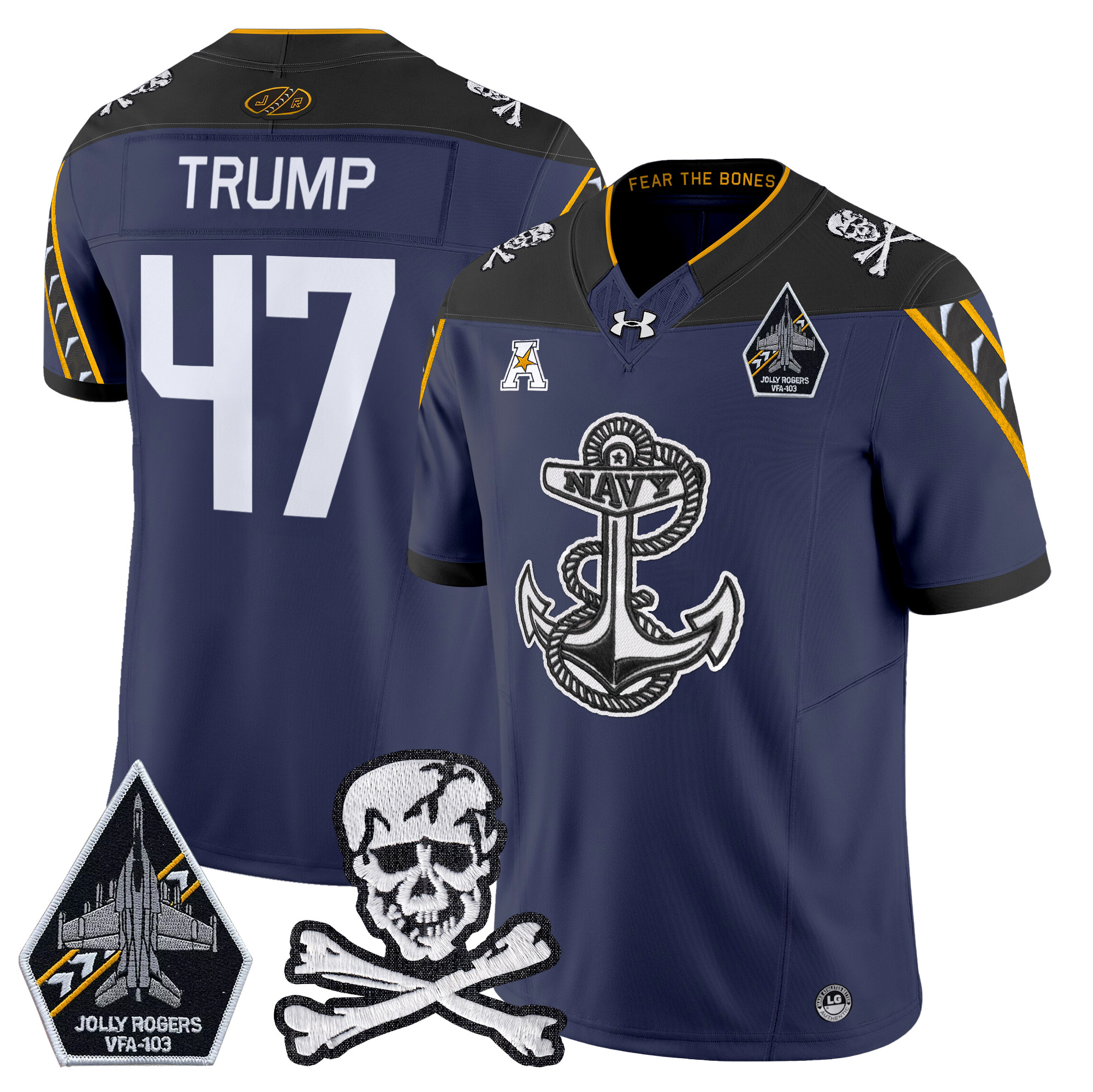 Men's Navy Midshipmen 2024 Vapor Limited Jersey V4 - All Stitched
