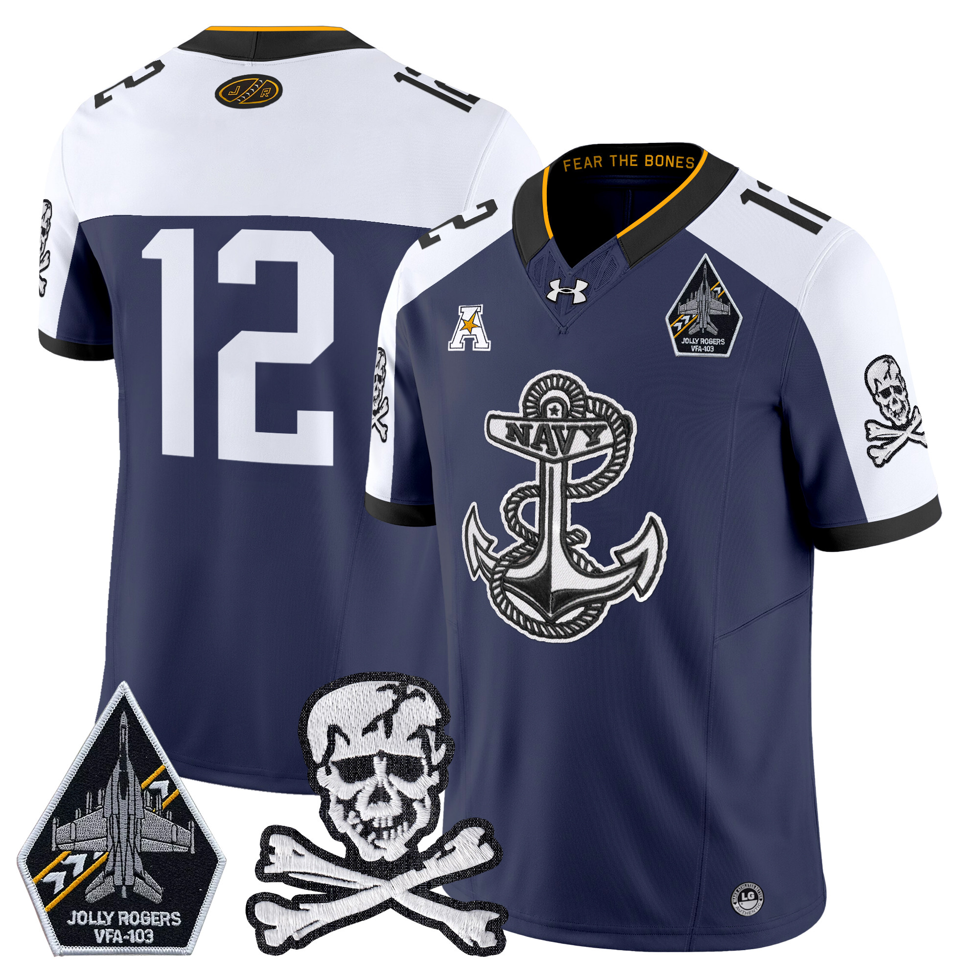 Men's Navy Midshipmen 2024 Vapor Limited Jersey V4 - All Stitched