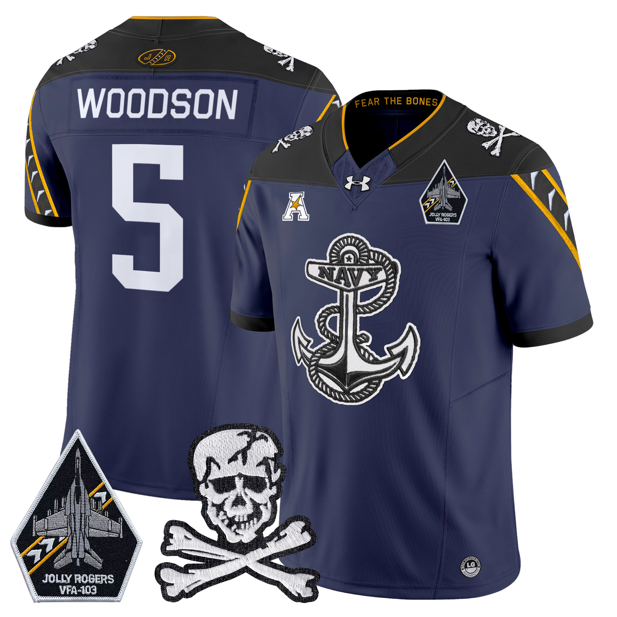 Men's Navy Midshipmen 2024 Vapor Limited Jersey V4 - All Stitched